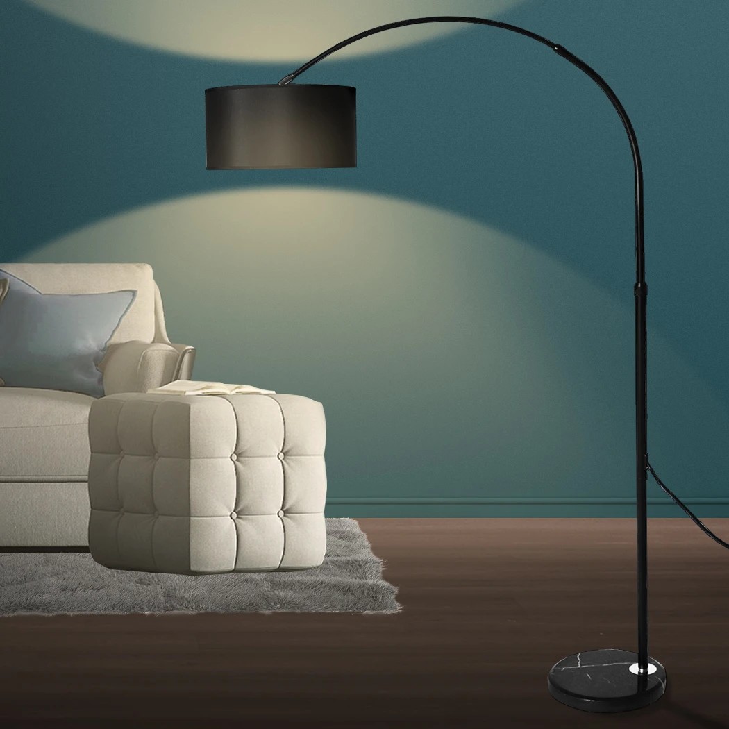 7 220V 60W Iron+Marble+Cloth Floor Lamp Black Stand Black Lamp, 7 of 7