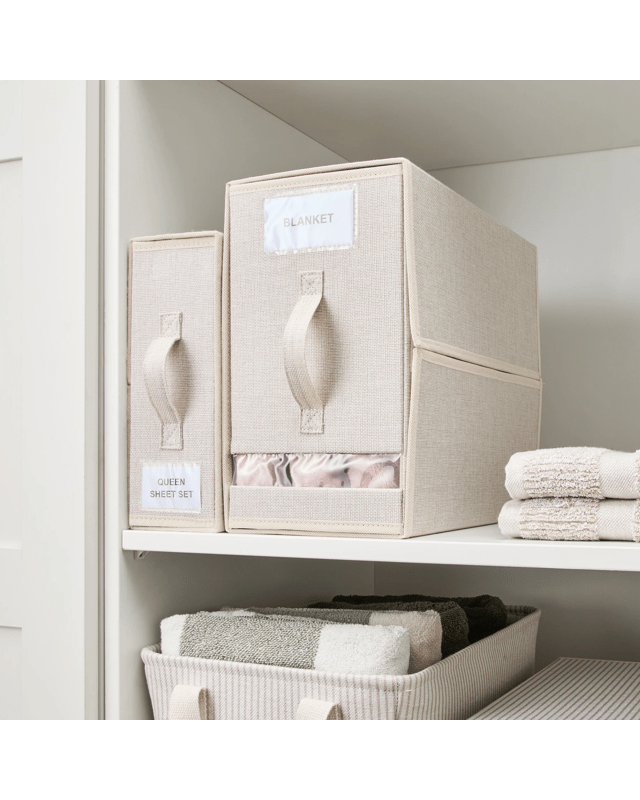 Linen Look Large Bed Linen Box - B