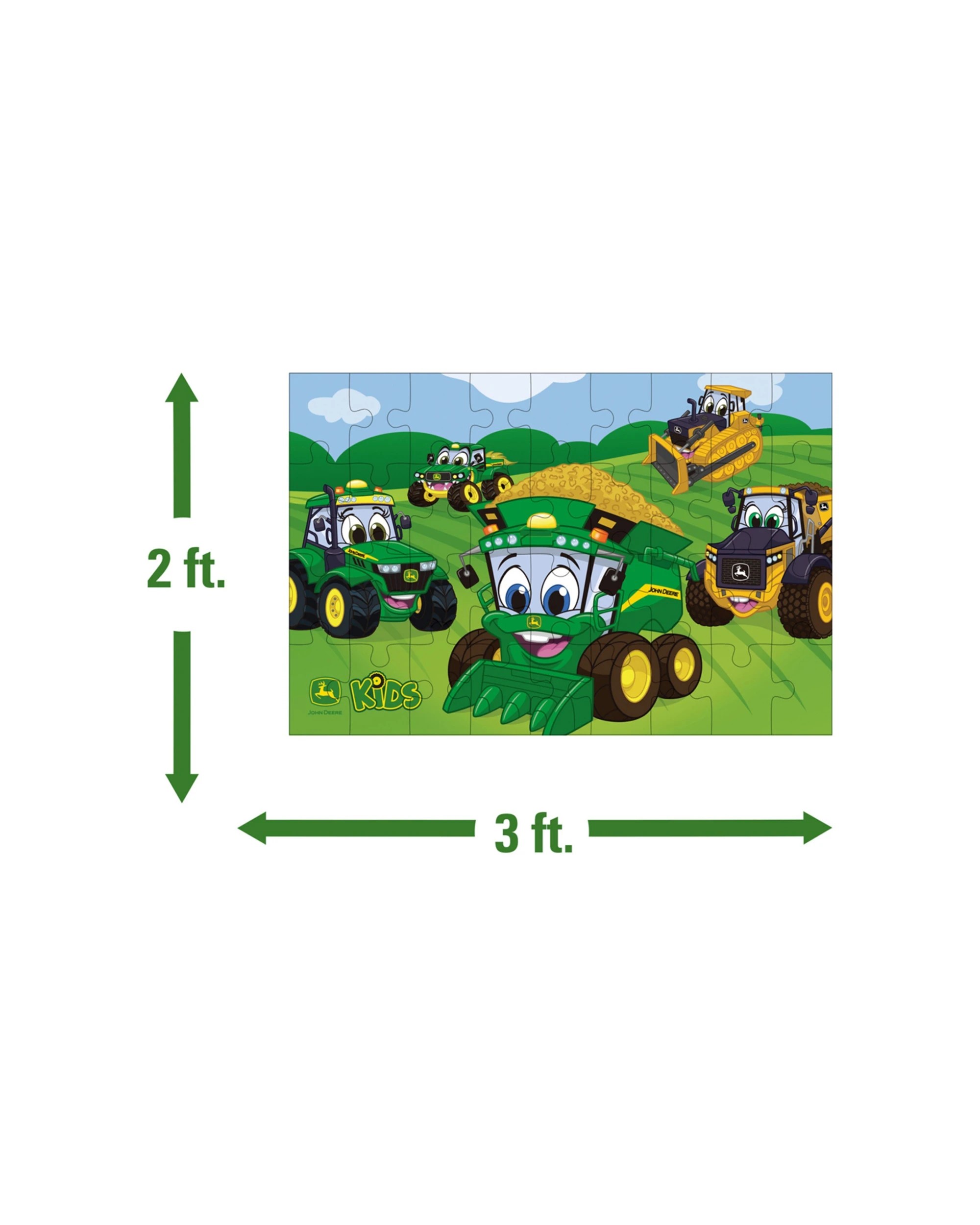 2 John Deere 36pc Kids Floor Puzzle Farm-Shaped Jumbo Pieces - Multi, 2 of 4