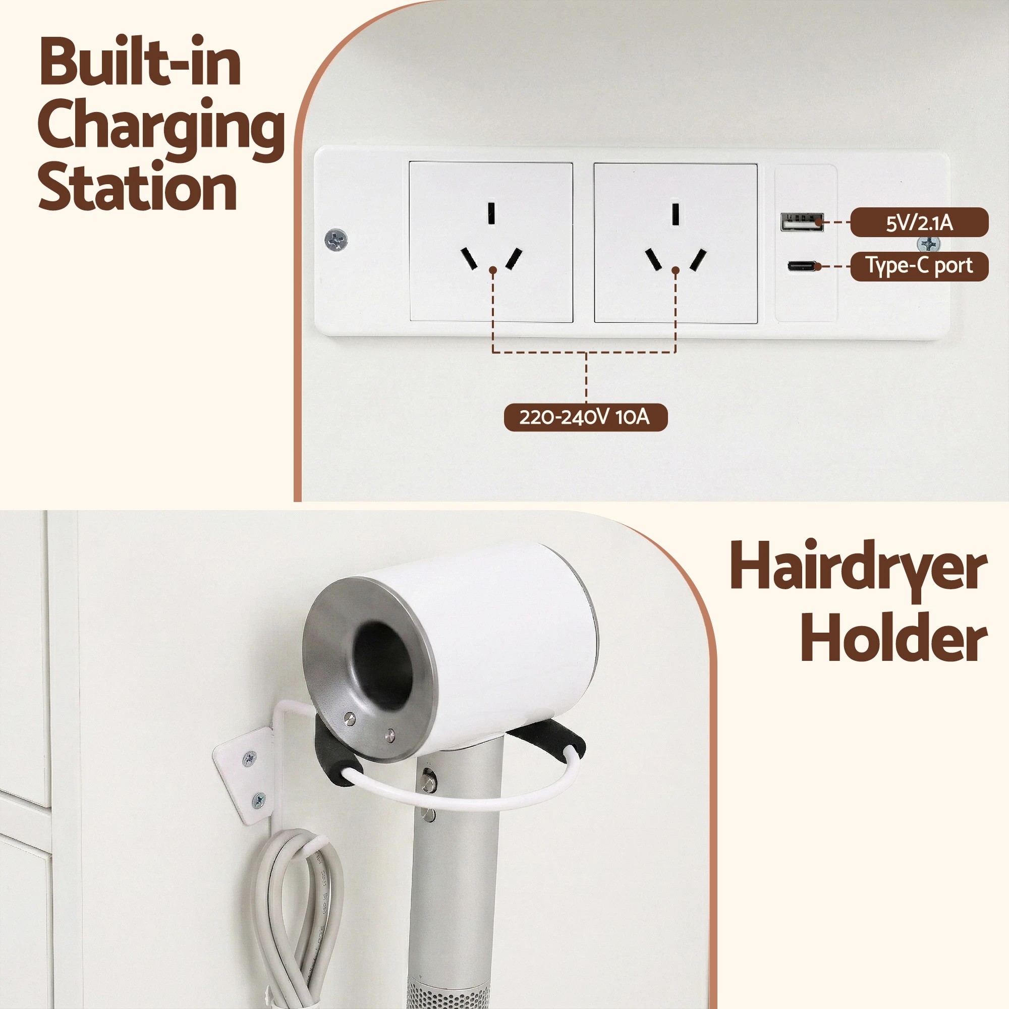 8 Artiss Dressing Table LED Vanity Desk Set Stool - White, 8 of 9