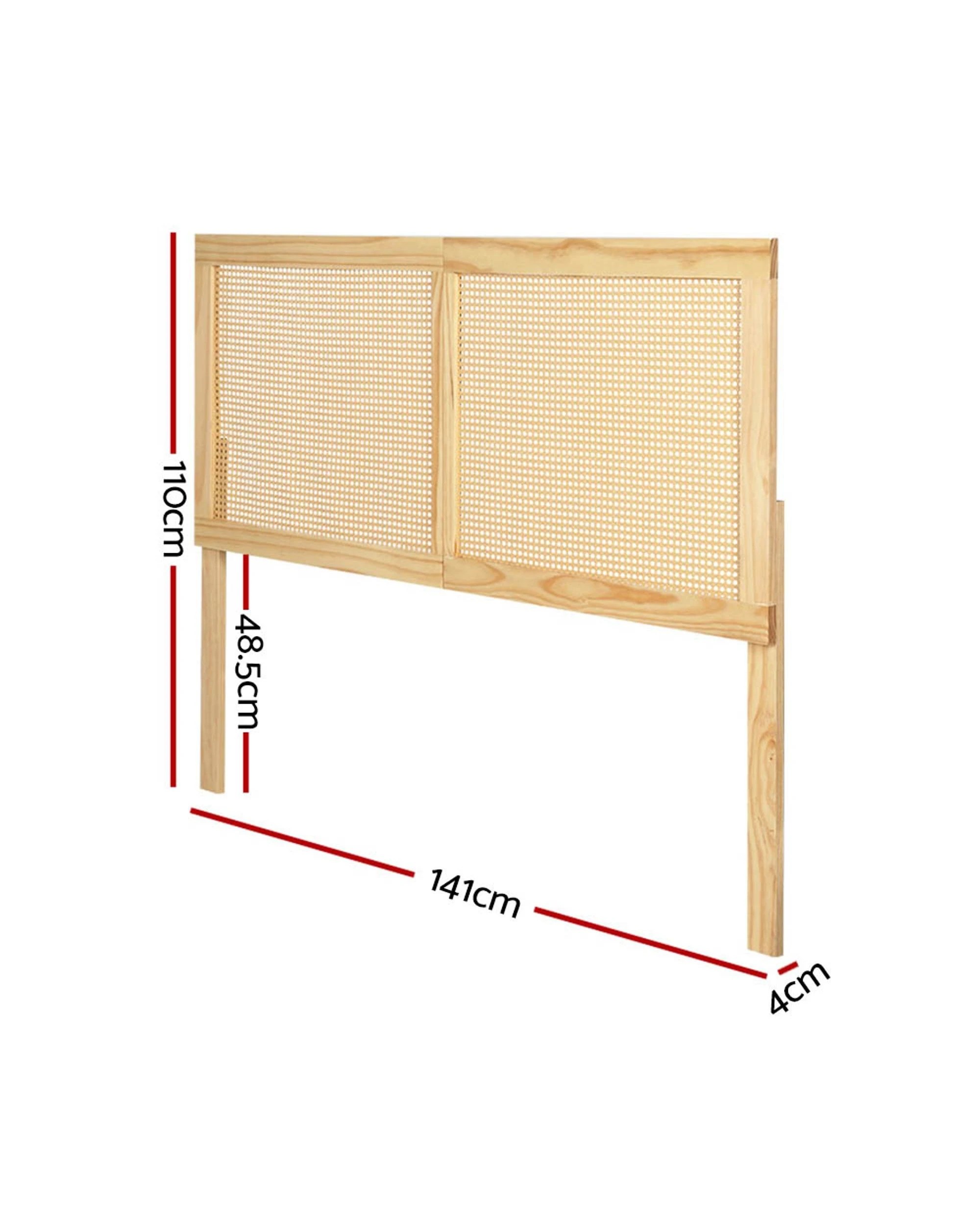 3 Artiss Bed Head Headboard Double Rattan
 - Brown, 3 of 3