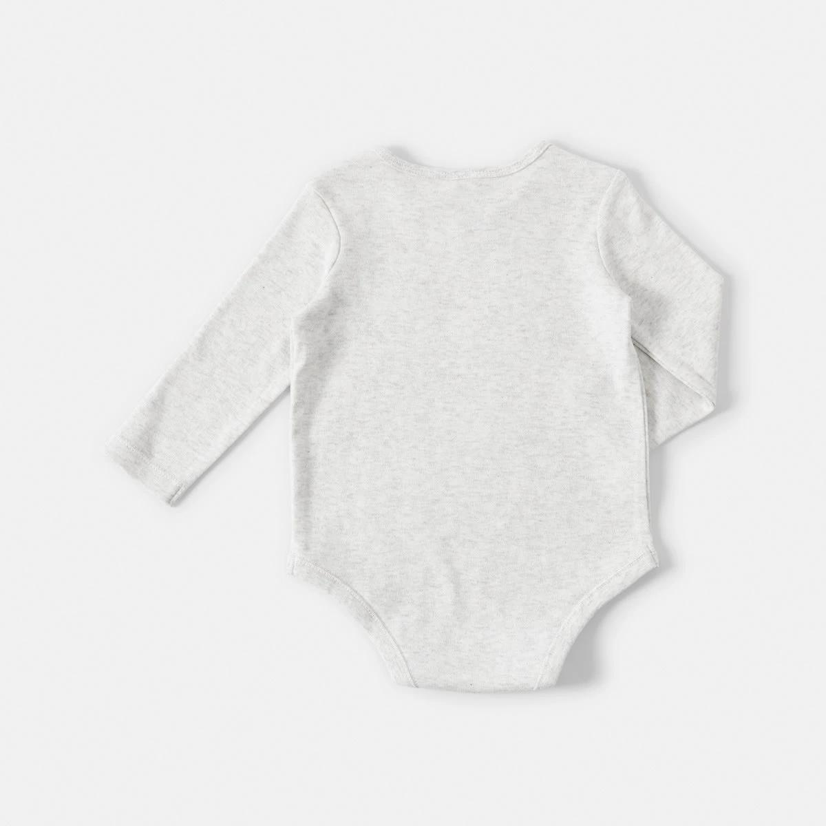 2 Long Sleeve Print Bodysuit Wht Sheep, 2 of 3
