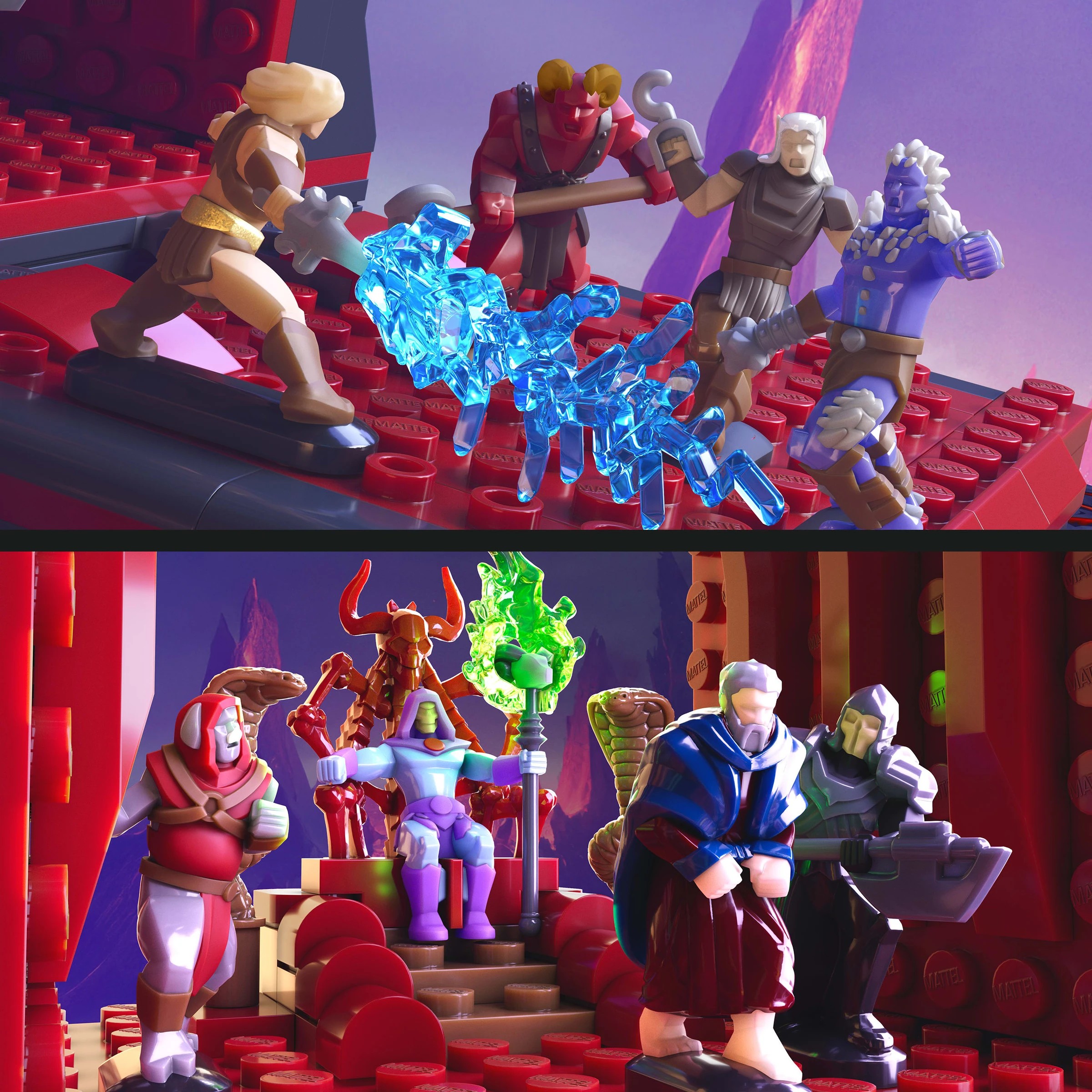 7 636 Piece Mattel Brick Shop Masters of the Universe Clash at Snake Mountain Building Toy Kit, 7 of 8