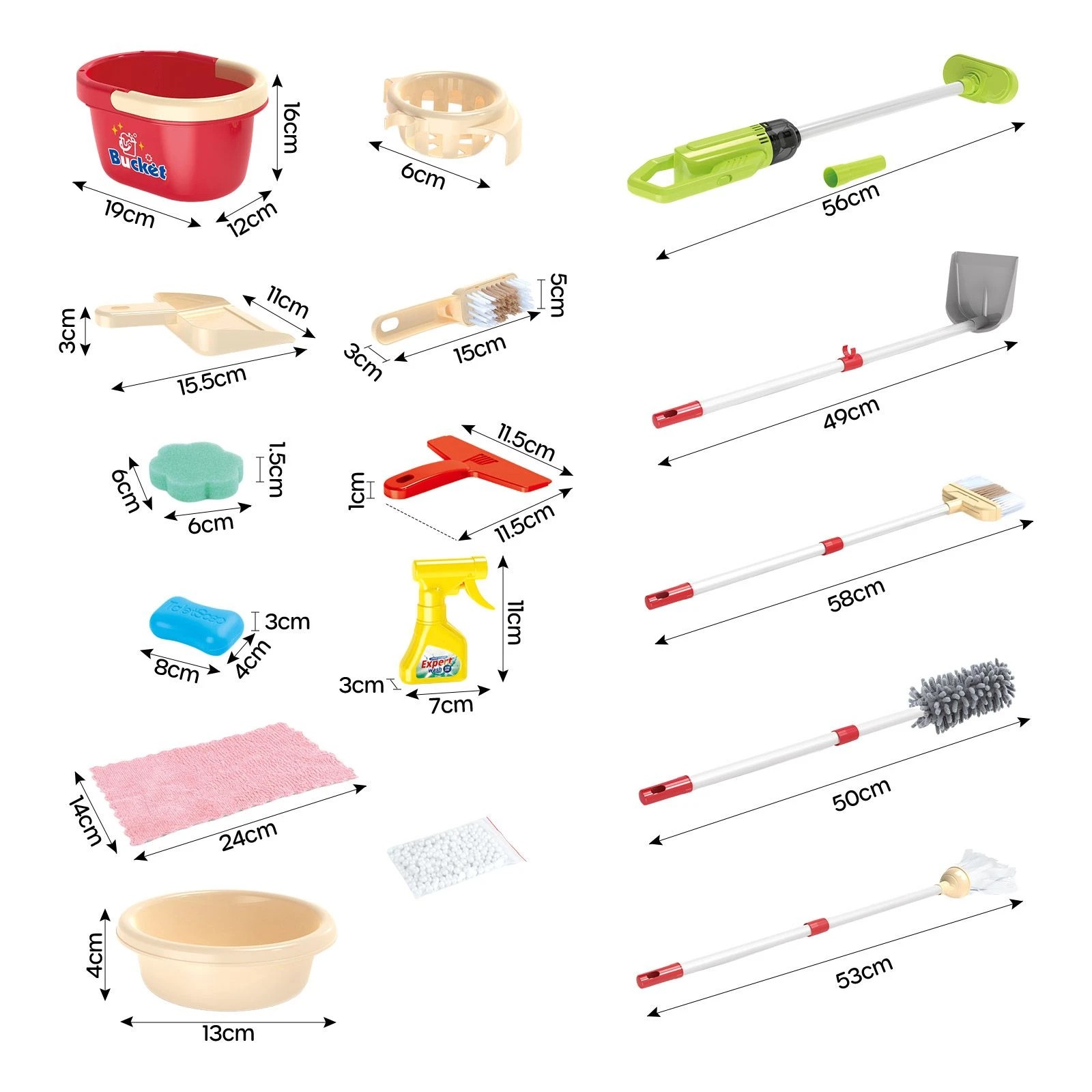 3 Ausway 30PCS Kids Cleaning Toy Set with Battery-Powered Vacuum Cleaner Pretend Role Play Educational Kit, 3 of 6