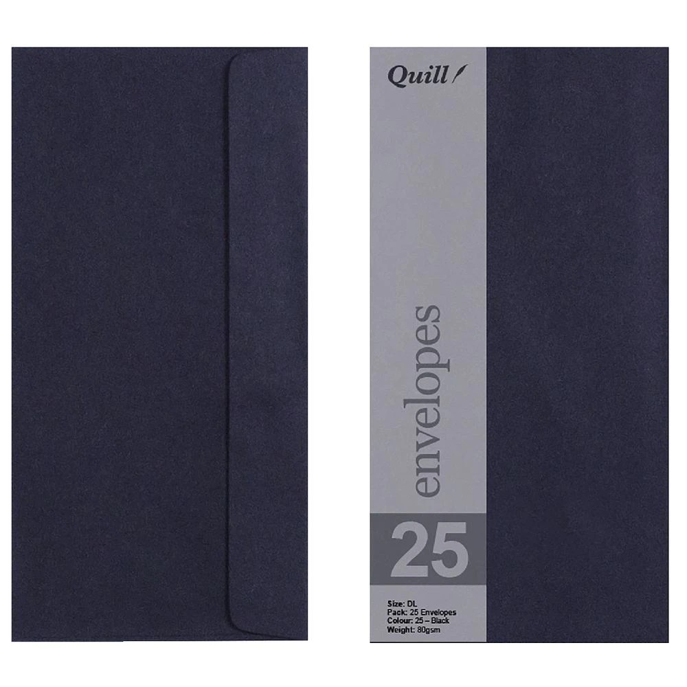 4 Quill DL Envelopes Black 25 Pack, 4 of 4