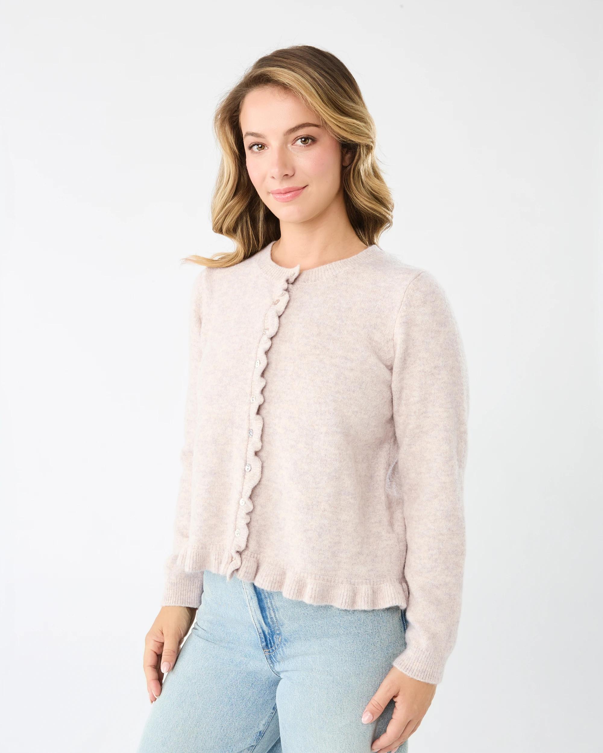 2 Frill Hem Cardigan Bge Otml, 2 of 5