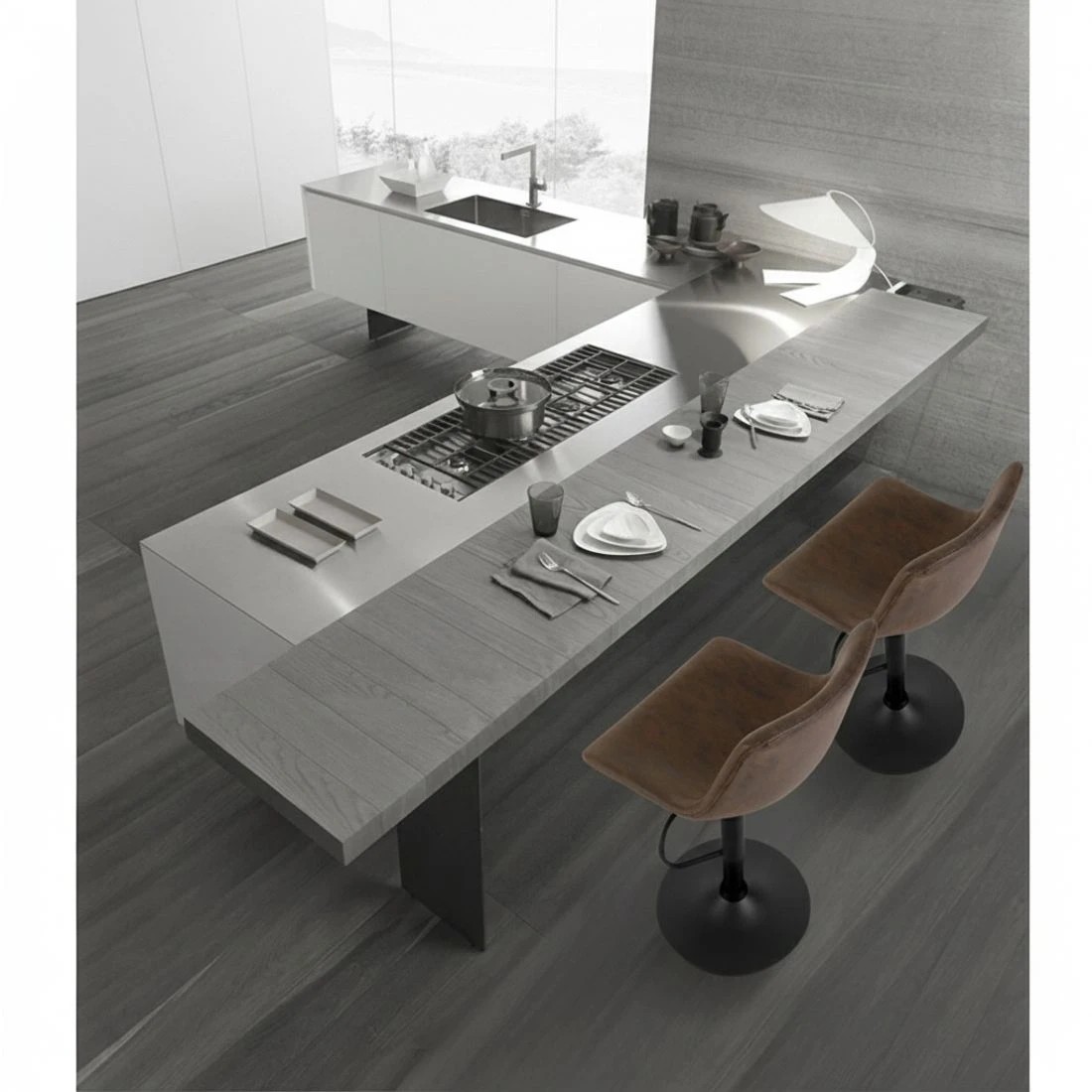 5 Artiss 2x Bar Stools Vintage Swivel Gas Lift - Brown, 5 of 6