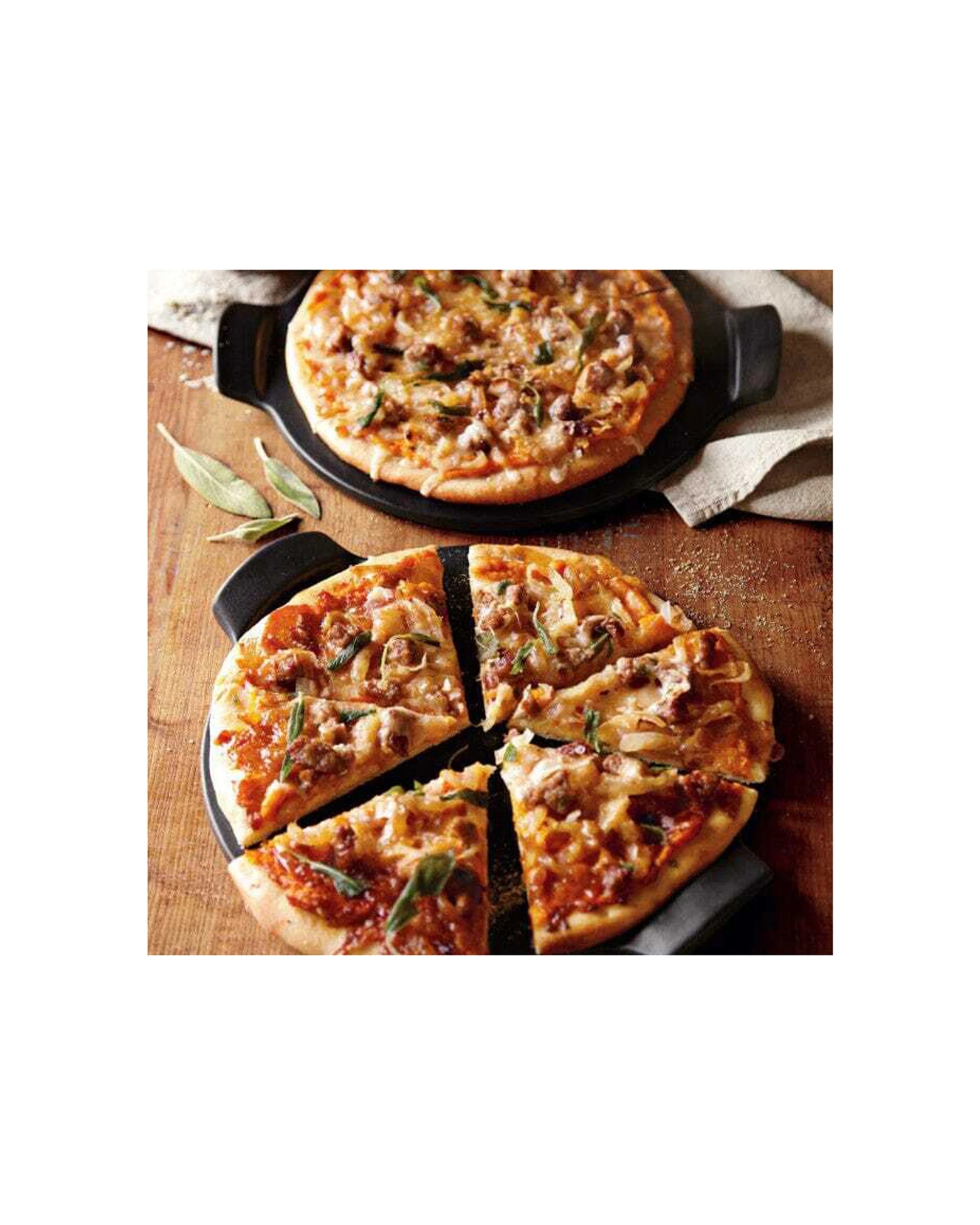 3 Emile Henry 35.5cm Ceramic Smooth Pizza Stone Baking Tray Traditional Burgundy - Burgundy, 3 of 3
