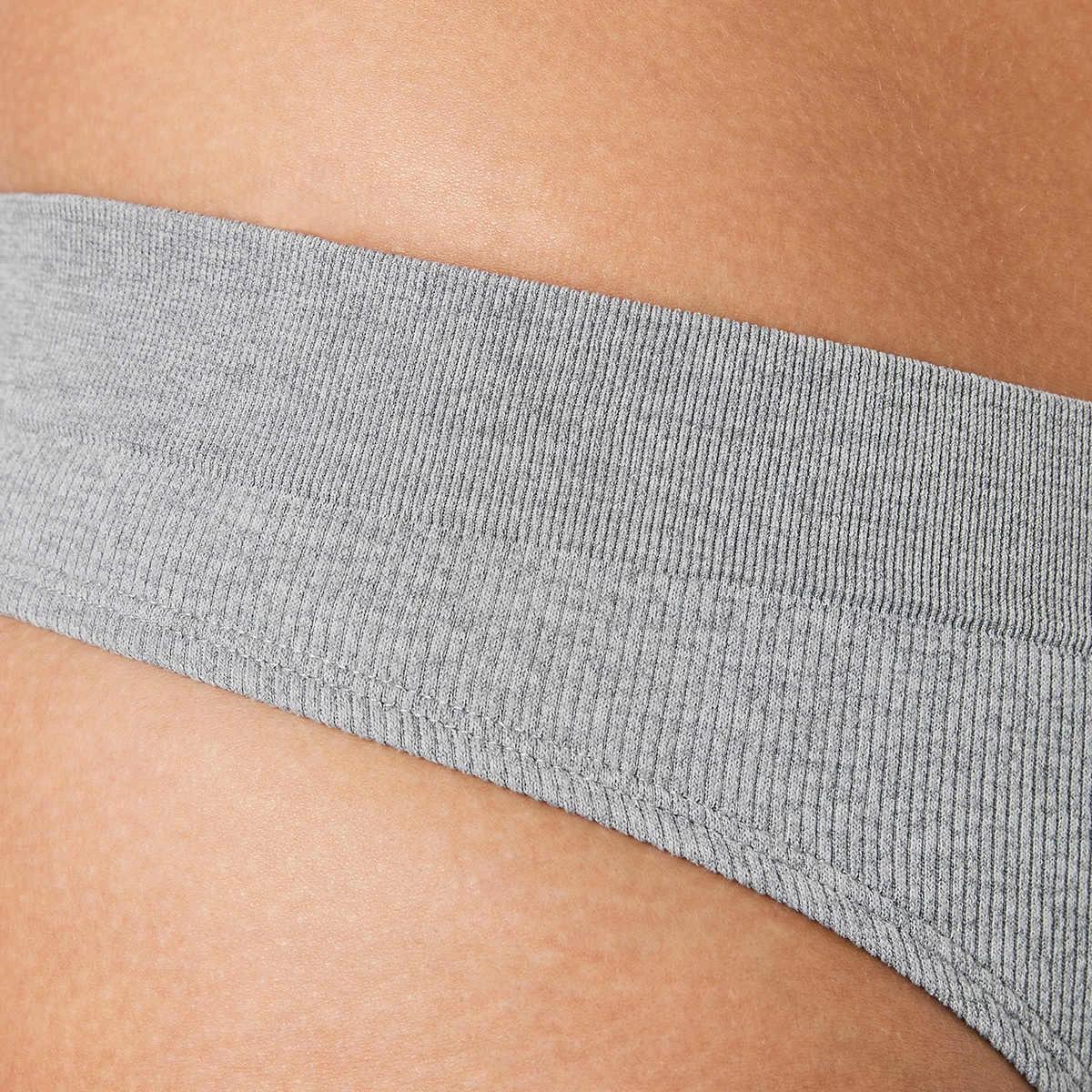 7 3 Pack Rib Seamfree G-string Briefs BLACK, GREY MARLE, BLACK, 7 of 7