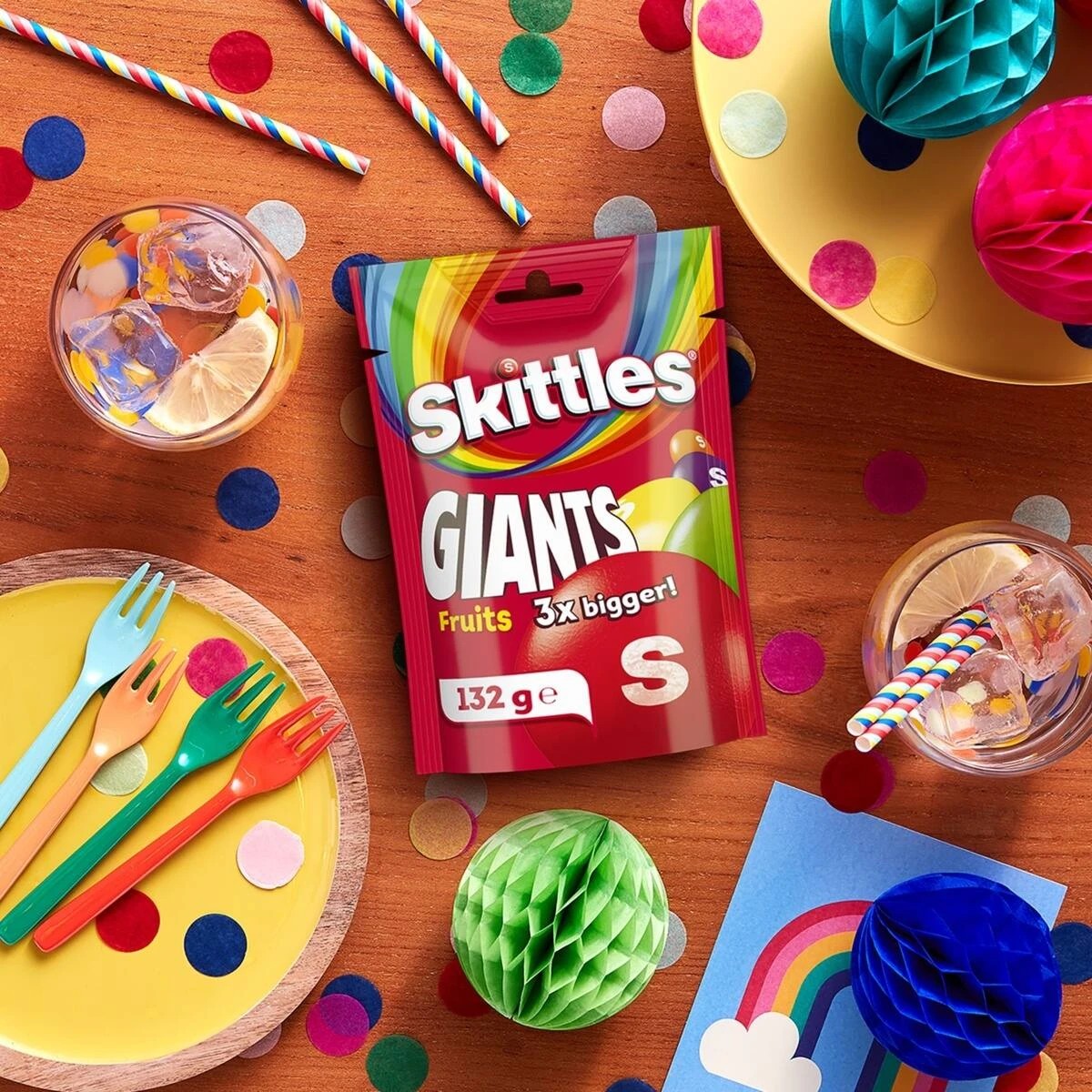 3 Skittles Giants Fruits Chewy Lollies Snack and Share Bag 132g, 3 of 6