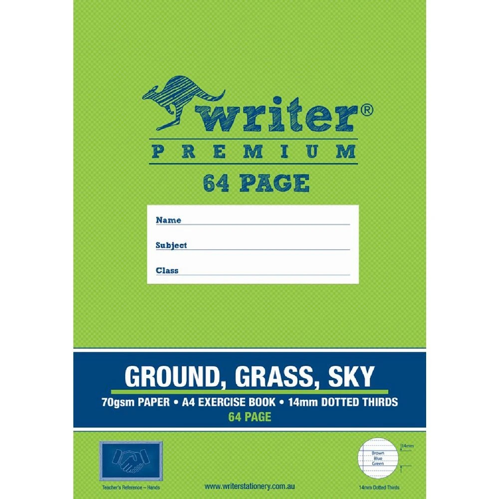 1 Writer Premium Ground/Grass/Sky Exercise Book 14mm Dot 64pg, 1 of 4