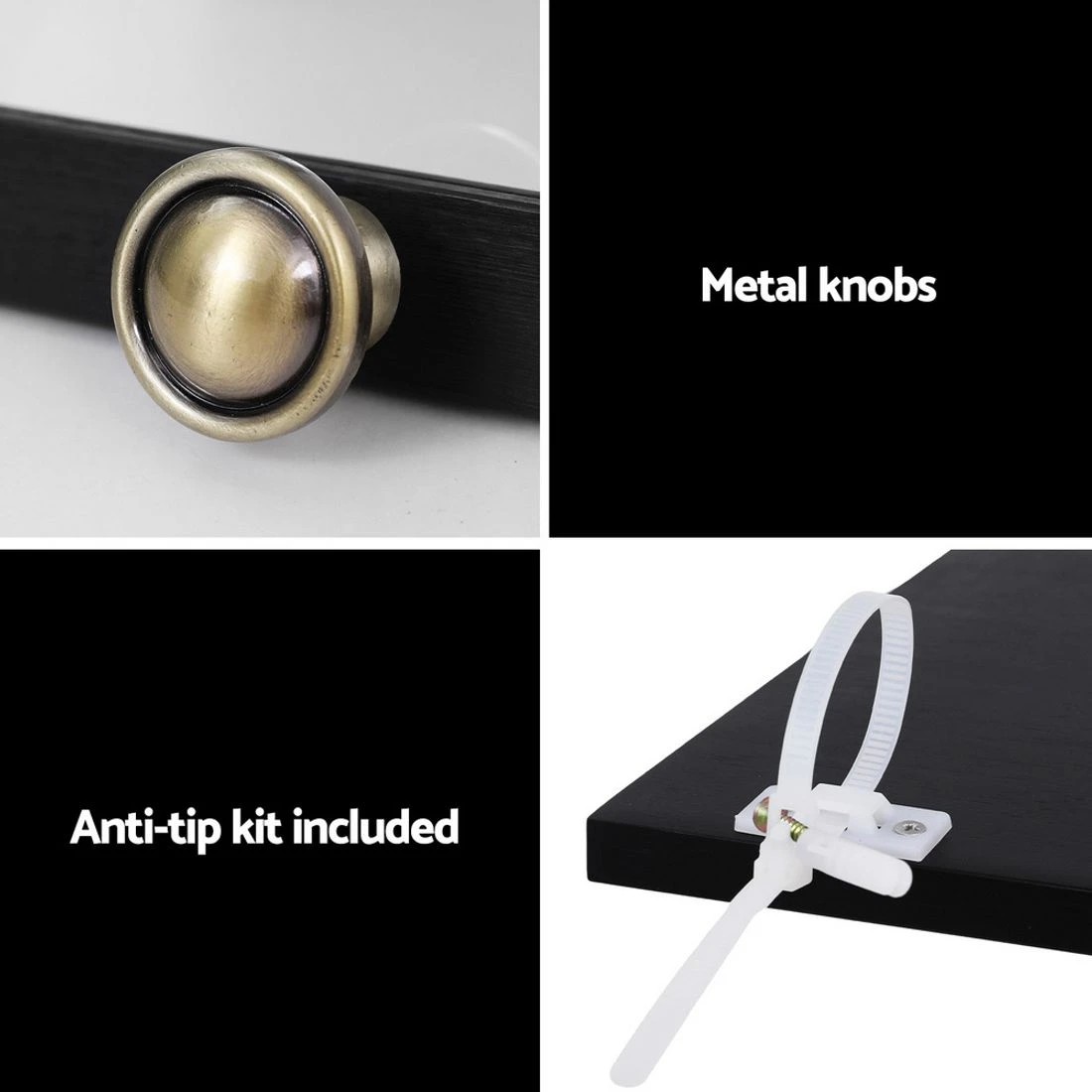 7 Artiss 5-Tier Display Cabinet Storage Bookshelf Clear Shelf - Black, 7 of 7