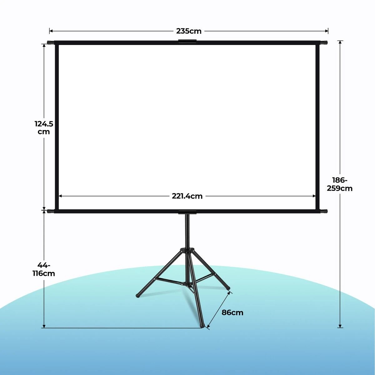 3 AUSWAY Projector Screen 100 Inch 4K Ultra HD 16:9 TV Rear Projection, 3 of 5