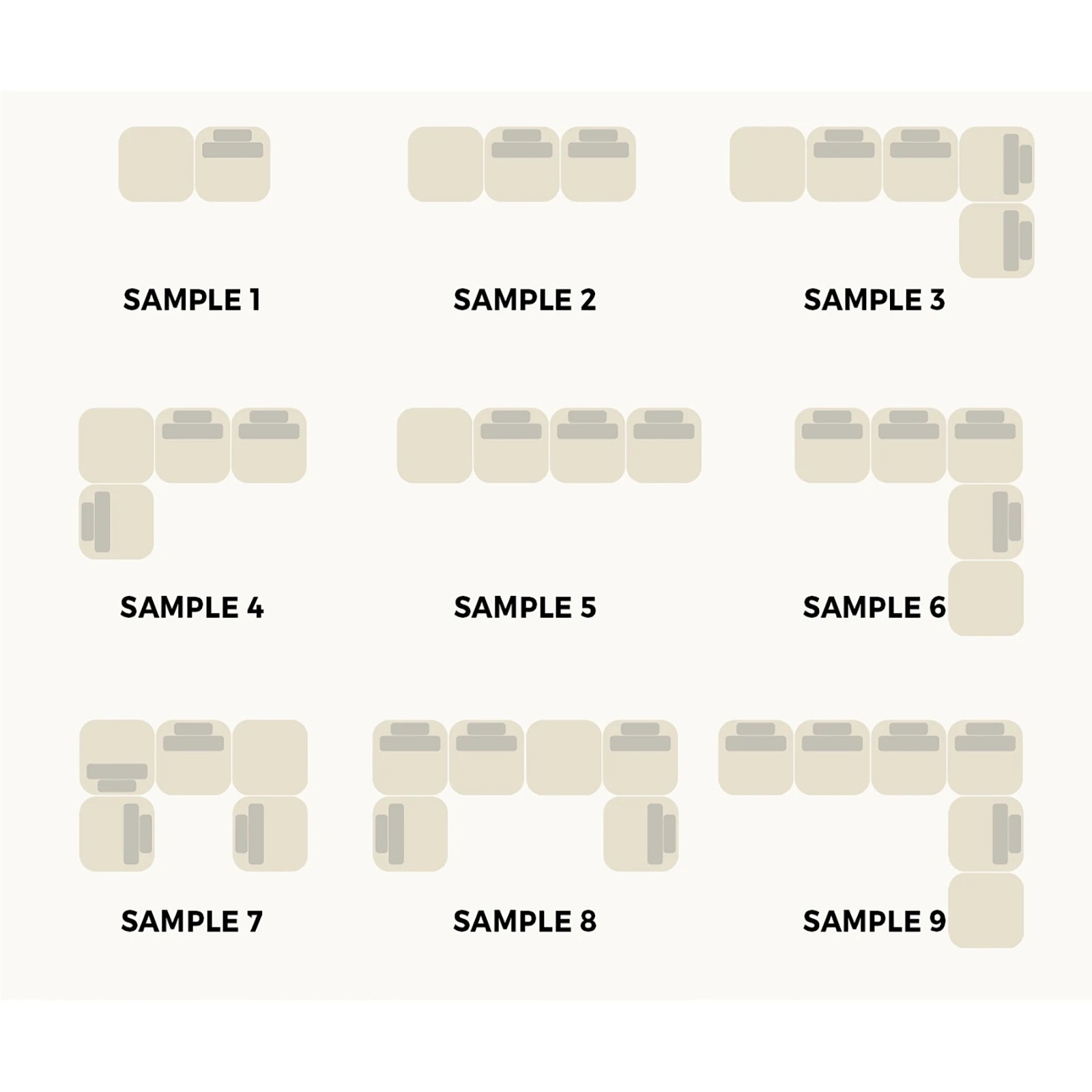 4 Oikiture 2 Seater Boucle Modular Sofa & Ottoman Set Armless Tofu Back
 - White, 4 of 10