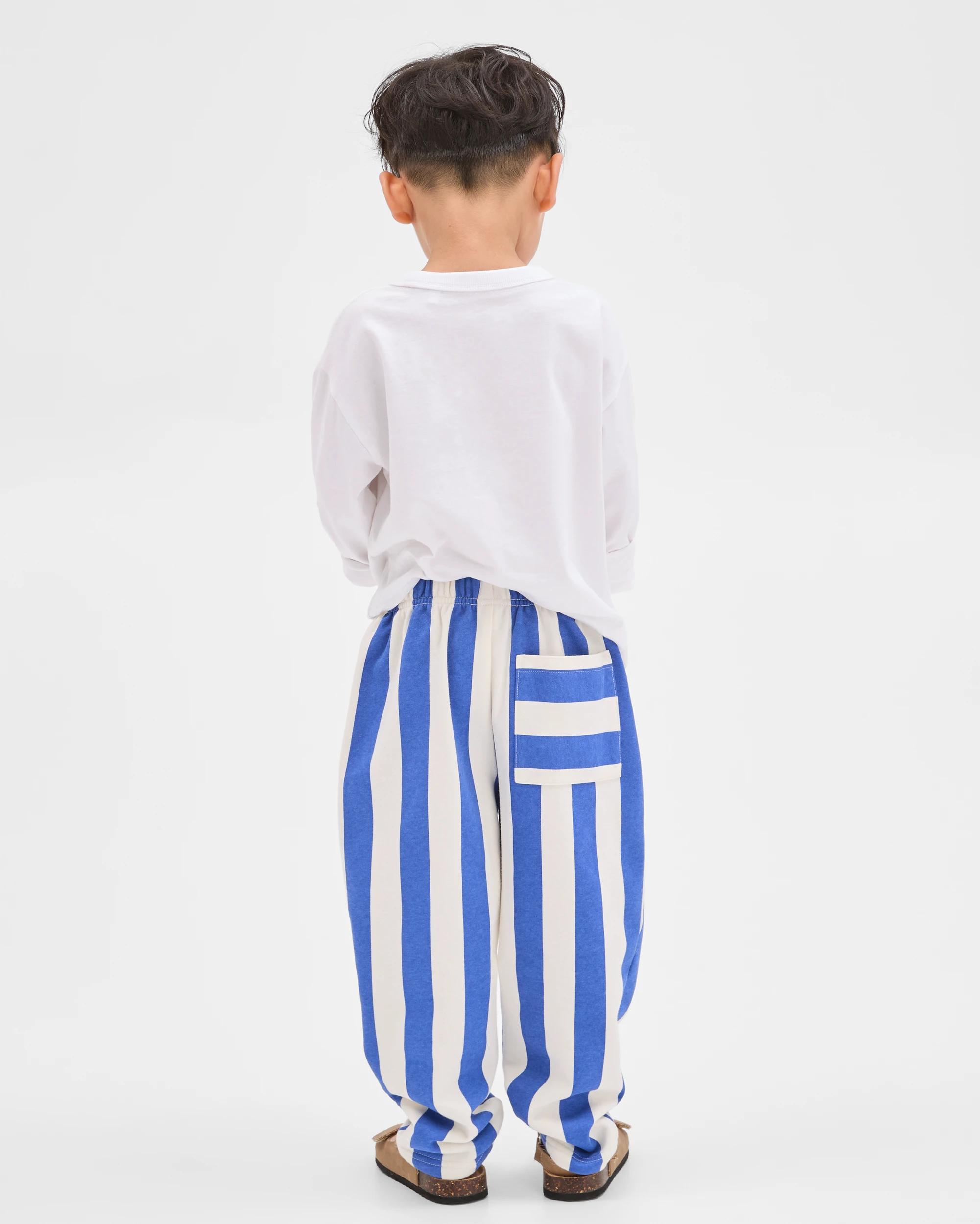 4 Target Kids  Australian Cotton Blend Vertical Stripe Trackpants BLUE, 4 of 6