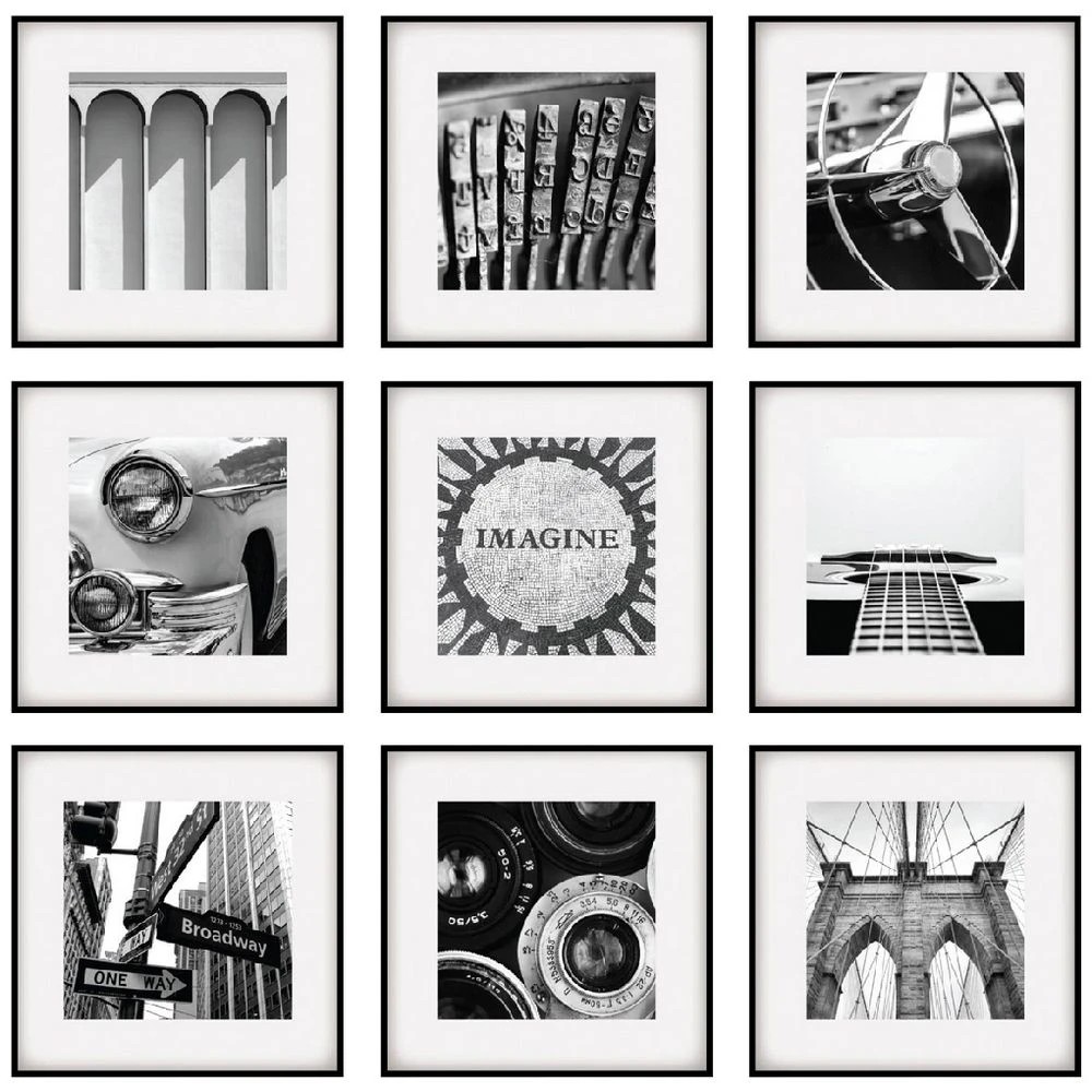 1 Cooper & Co Square Frames Black 9 Pack, 1 of 4