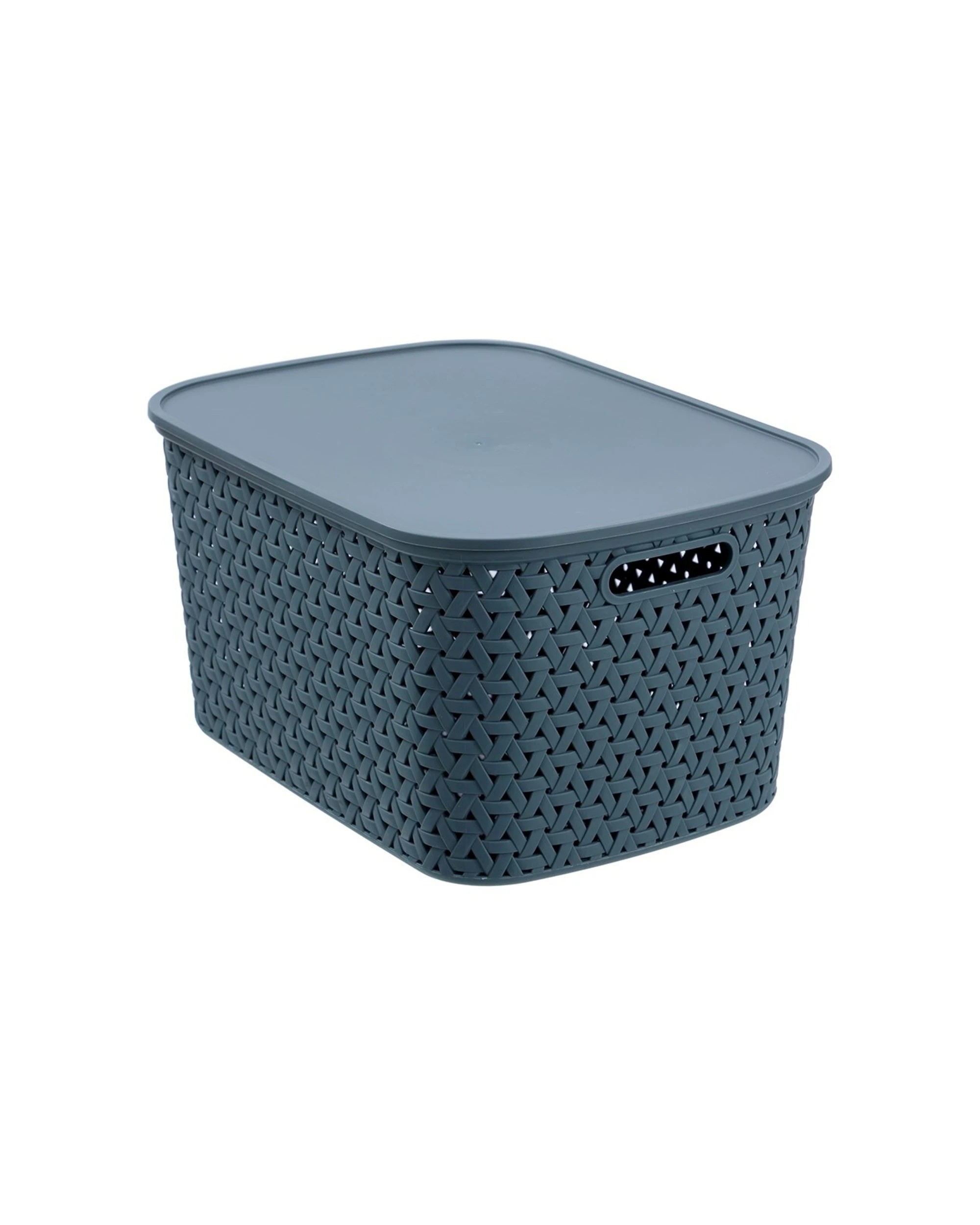 4 Boxsweden Woven Rattan 26l 40cm Lidded Basket Stackable Storage Organiser - Assorted, 4 of 9