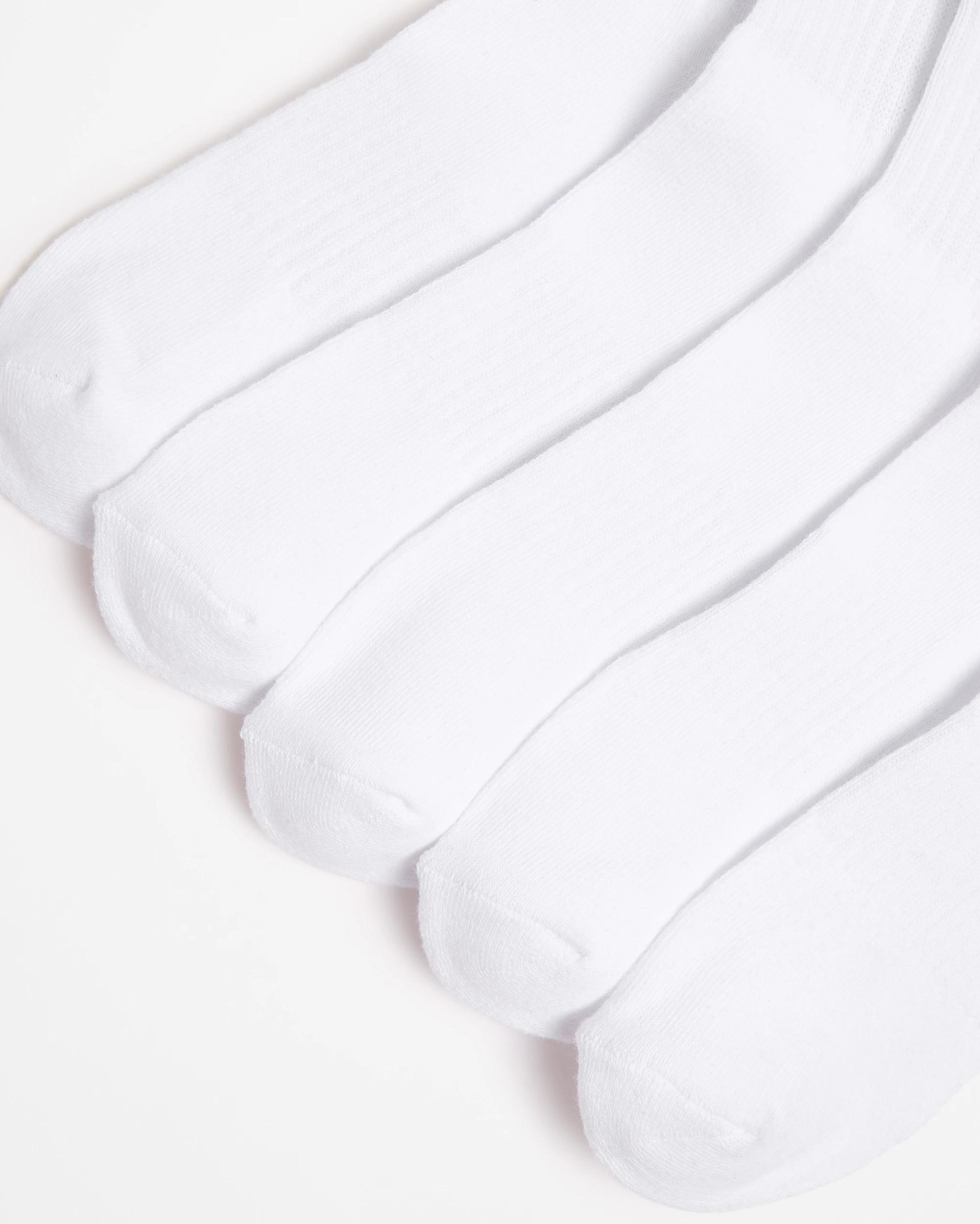 2 Australian Cotton Blend 5 Pack Sport Quarter Crew  Socks - Maxx WHITE, 2 of 3