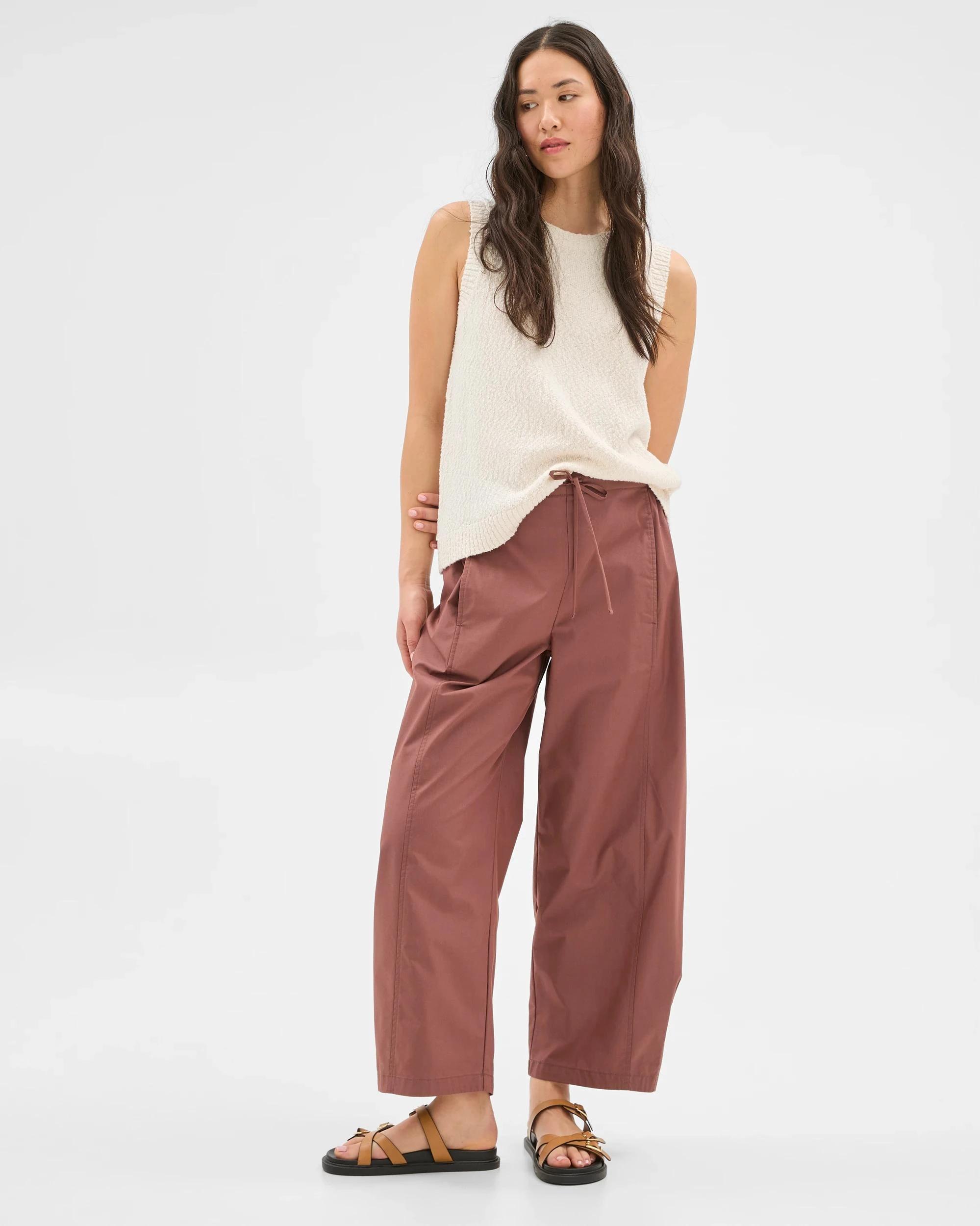 2 Target Australian Cotton Tie Waist Barrel Pants CAROB, 2 of 6