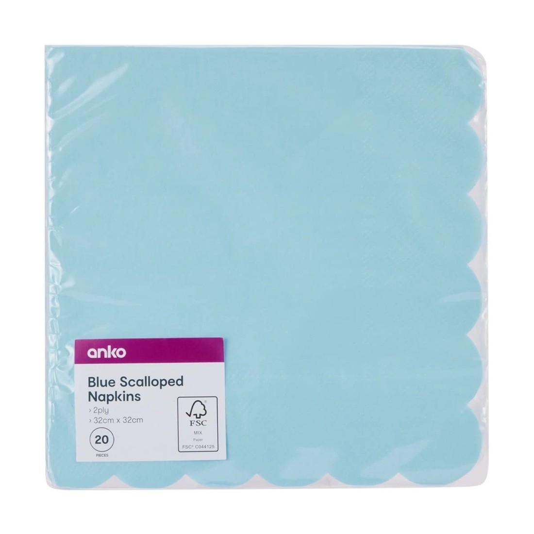 5 20 Piece Blue Scalloped Napkins, 5 of 5