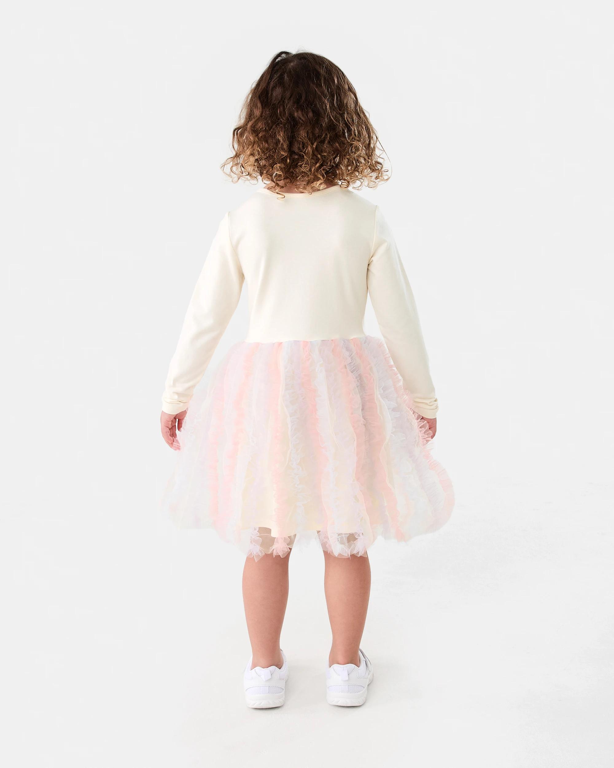 8 Long Sleeve Rib Tutu Dress Bge Unicrn, 8 of 8