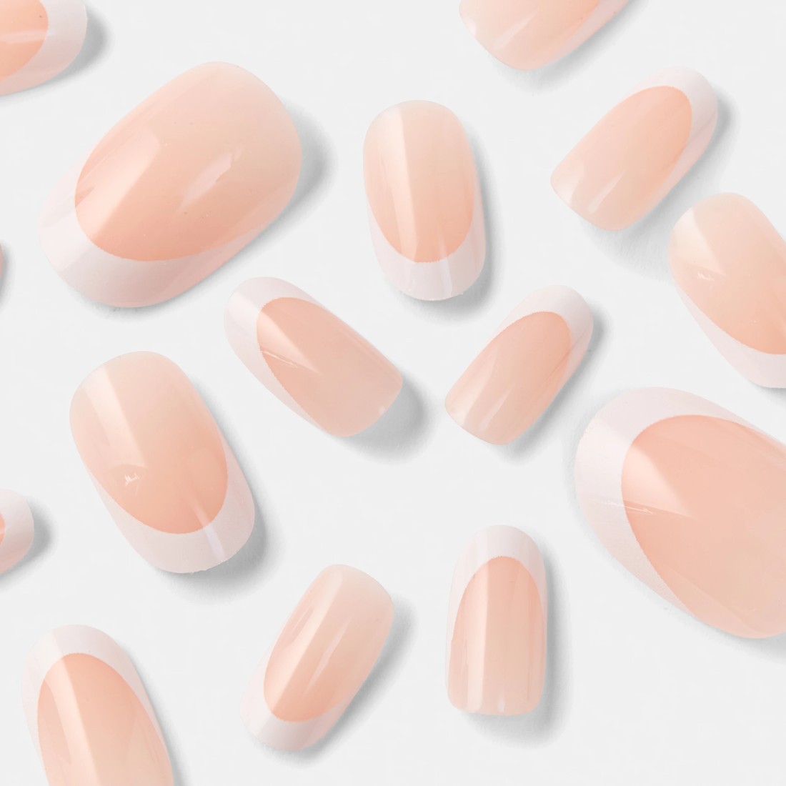 4 OXX Cosmetics 24 Pack Artificial Nails with Adhesive - Oval Shape, French Tip, 4 of 5