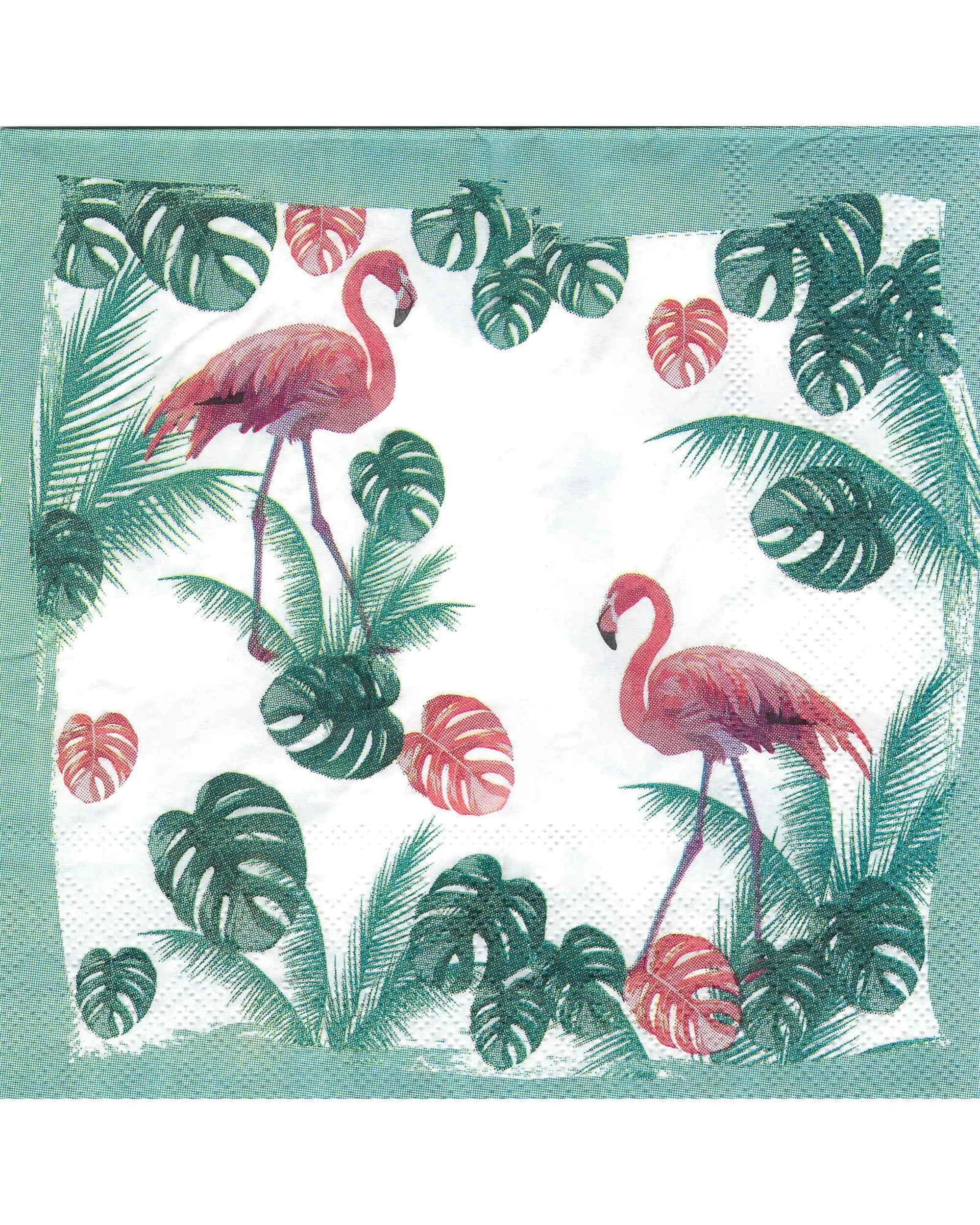 1 Party Maker Flamingo Tropicana Large Paper Napkins Serviettes Pack of 20 - Multi, 1 of 1
