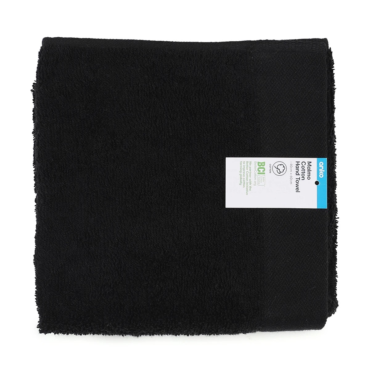 5 Malmo Cotton Hand Towel - Black, 5 of 5