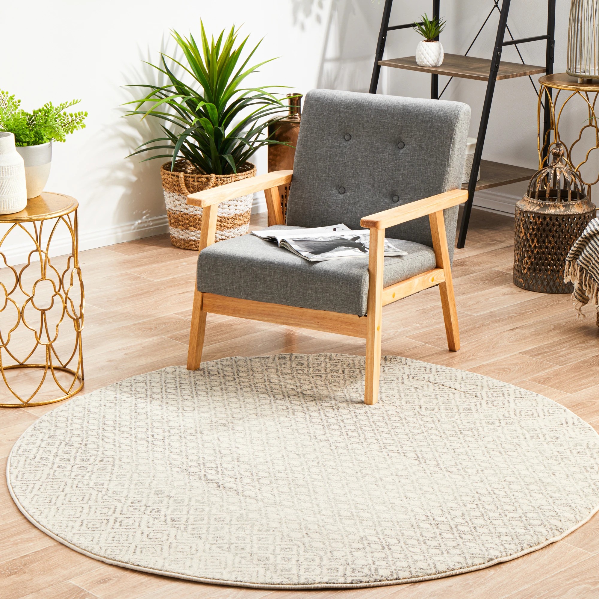 2 Common Ground Rugs Encore 265 150x150cm - Small Round Rug - Silver, 2 of 8