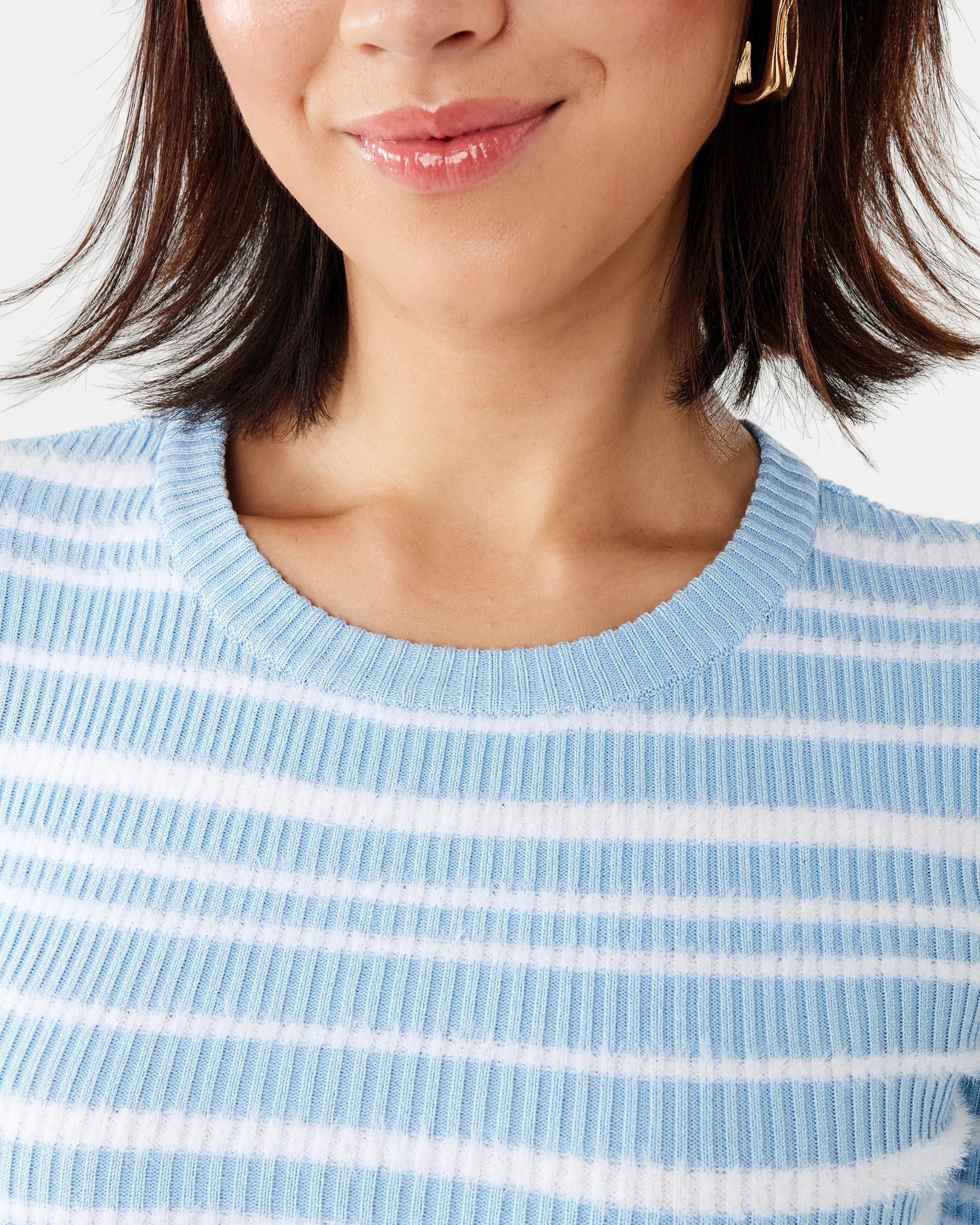6 Long Sleeve Eyelash Top Chmbr Blue, 6 of 7