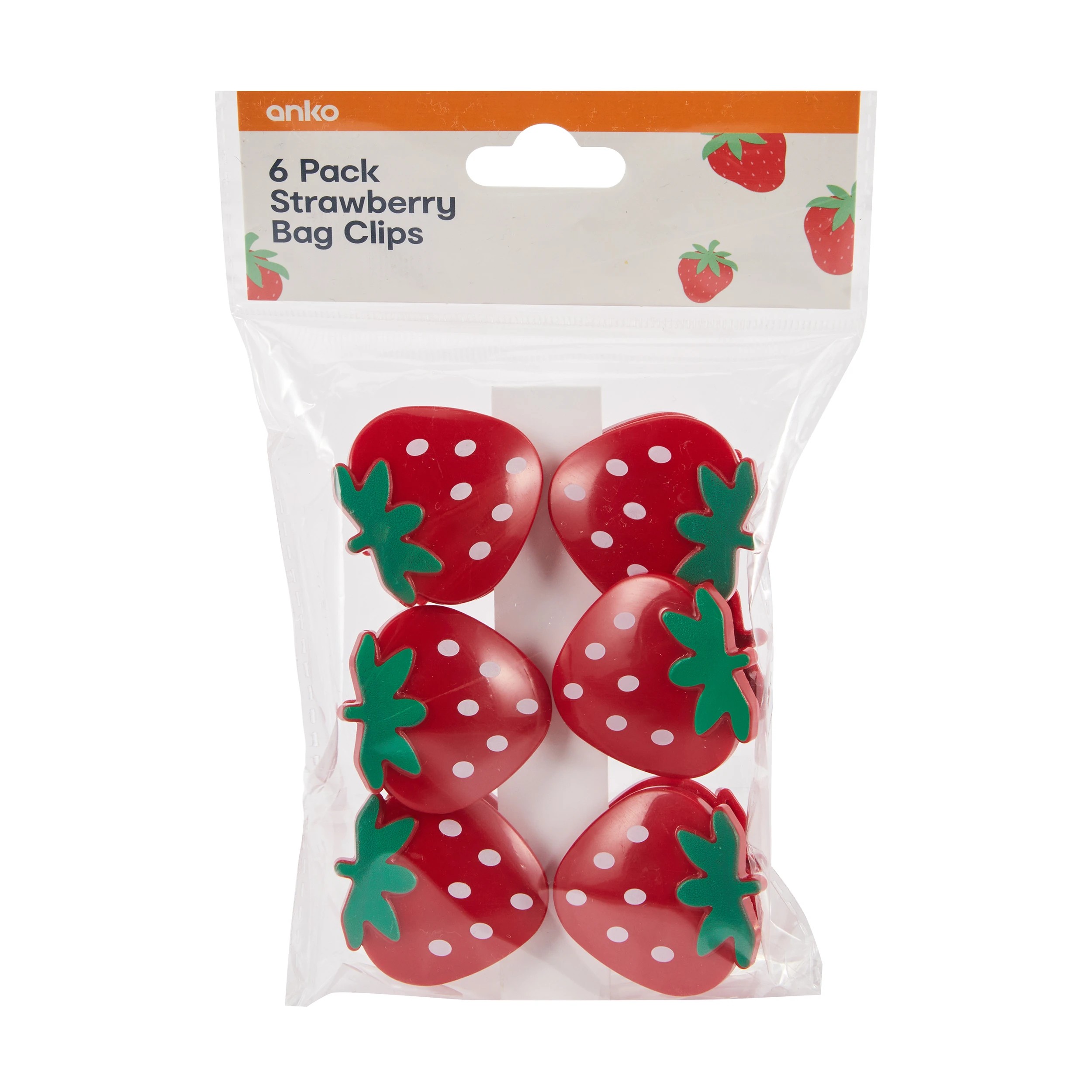 3 6 Pack Strawberry Bag Clips, 3 of 3