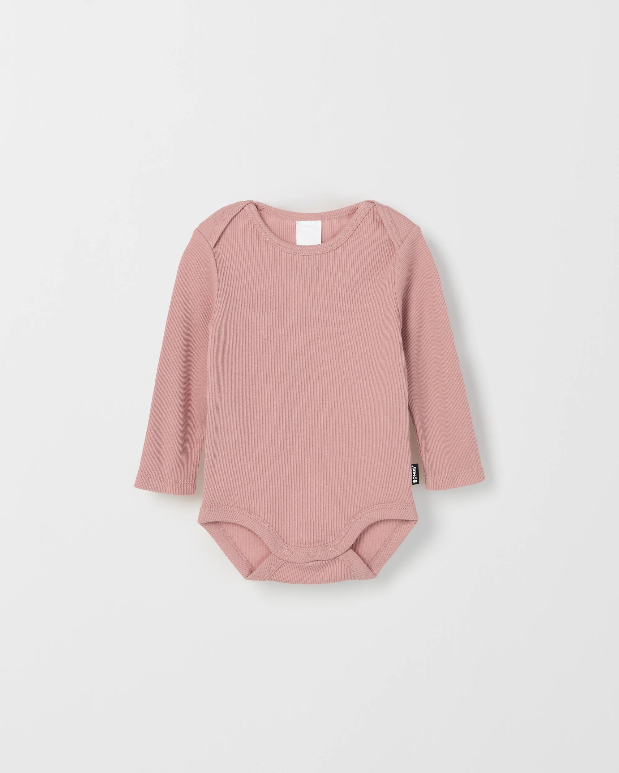 7 Bonds 3 Pack Baby Everyday Long Sleeve Ribbed Bodysuits C,P,L, 7 of 8