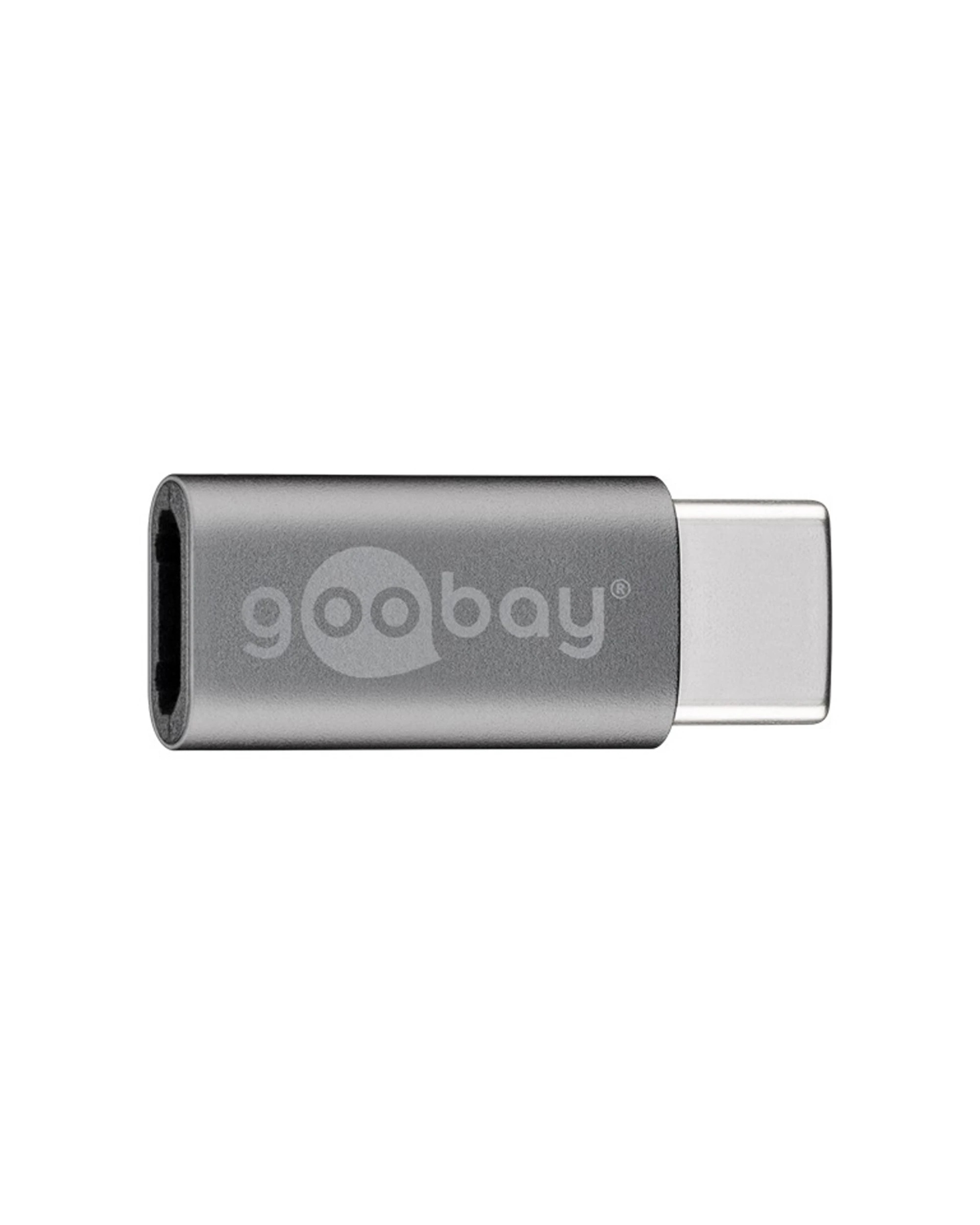 1 Goobay USB-C Male To USB 2.0 Micro Type B Female Adapter Connector For PC - Grey, 1 of 1