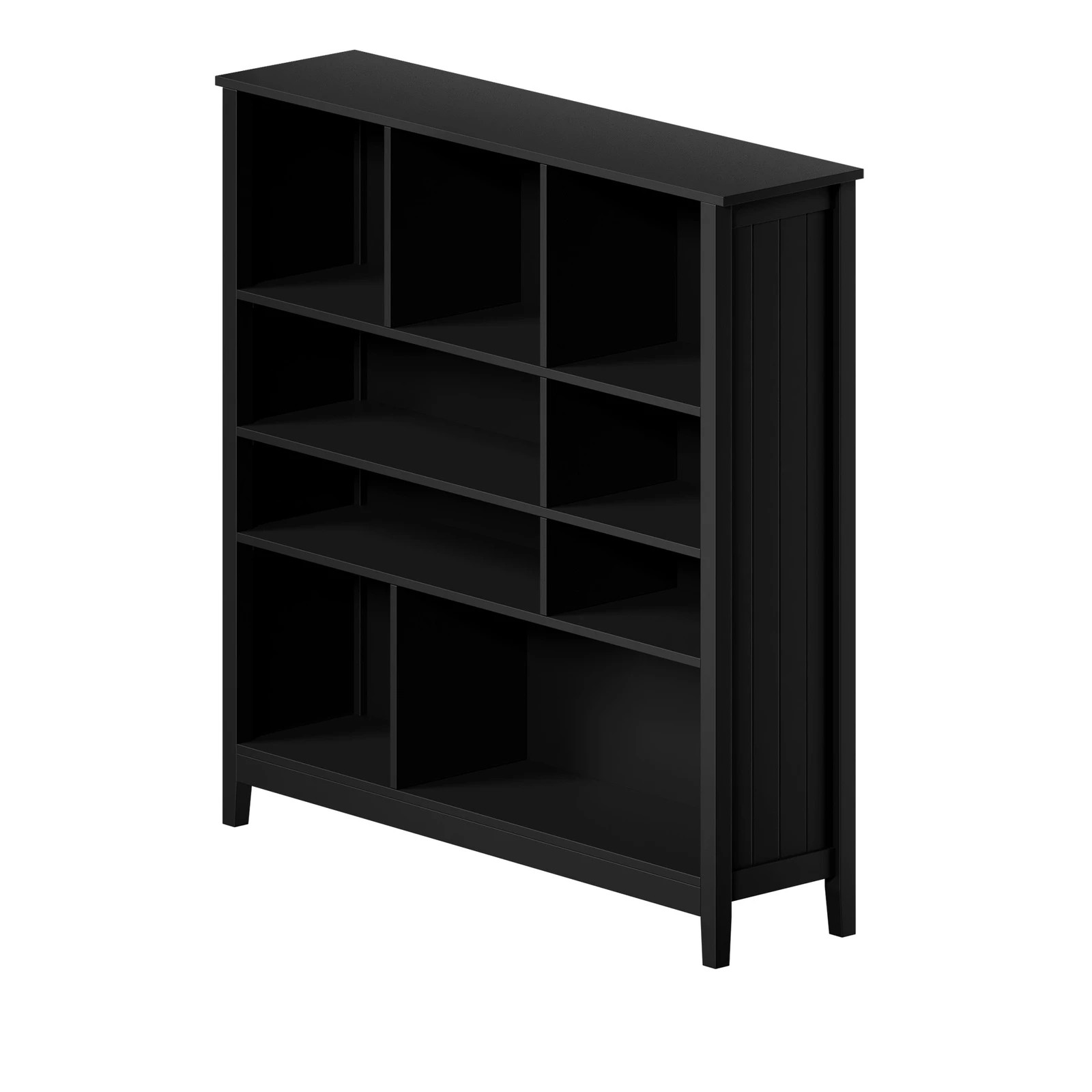 6 Oikiture Bookshelf Bookcase Display Shelf 4-Tier Storage Cabinet Black - Black, 6 of 10