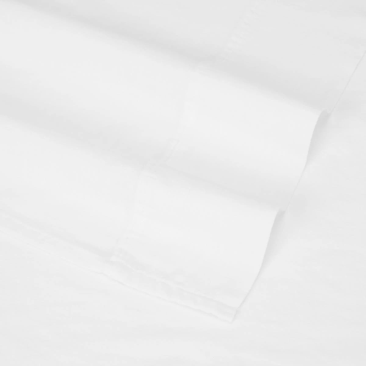 4 Cotton Linen Sheet Set - Queen Bed, White, 4 of 6