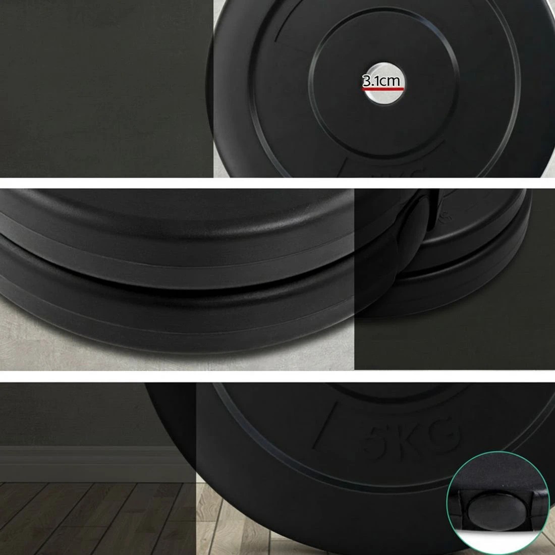 5 Everfit 28kg Barbell Set Weight Plates Bar Lifting Bench 168cm - Multi, 5 of 6