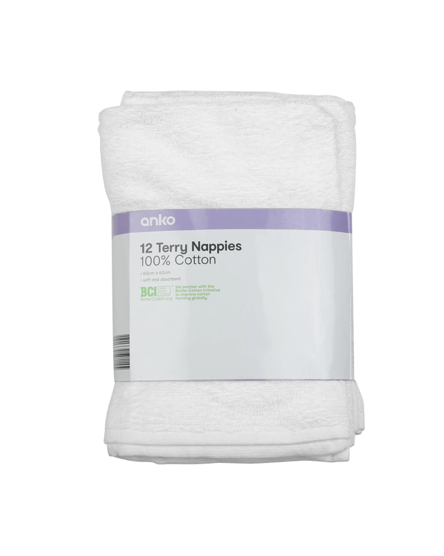 12 Pack Cotton Terry Nap