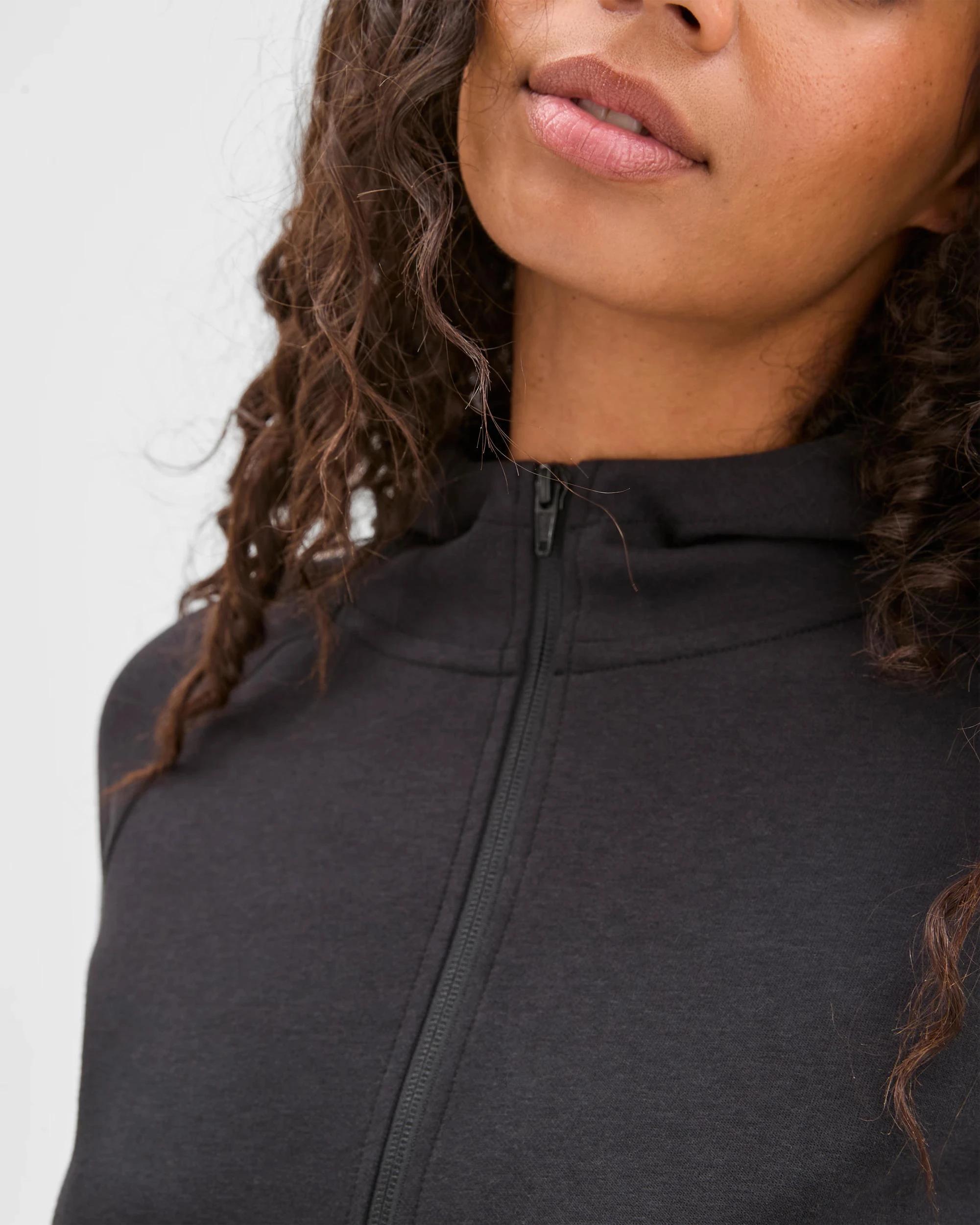 3 Target Active Active Australian Cotton Blend Athleisure Tech Fleece Jacket BLACK, 3 of 6