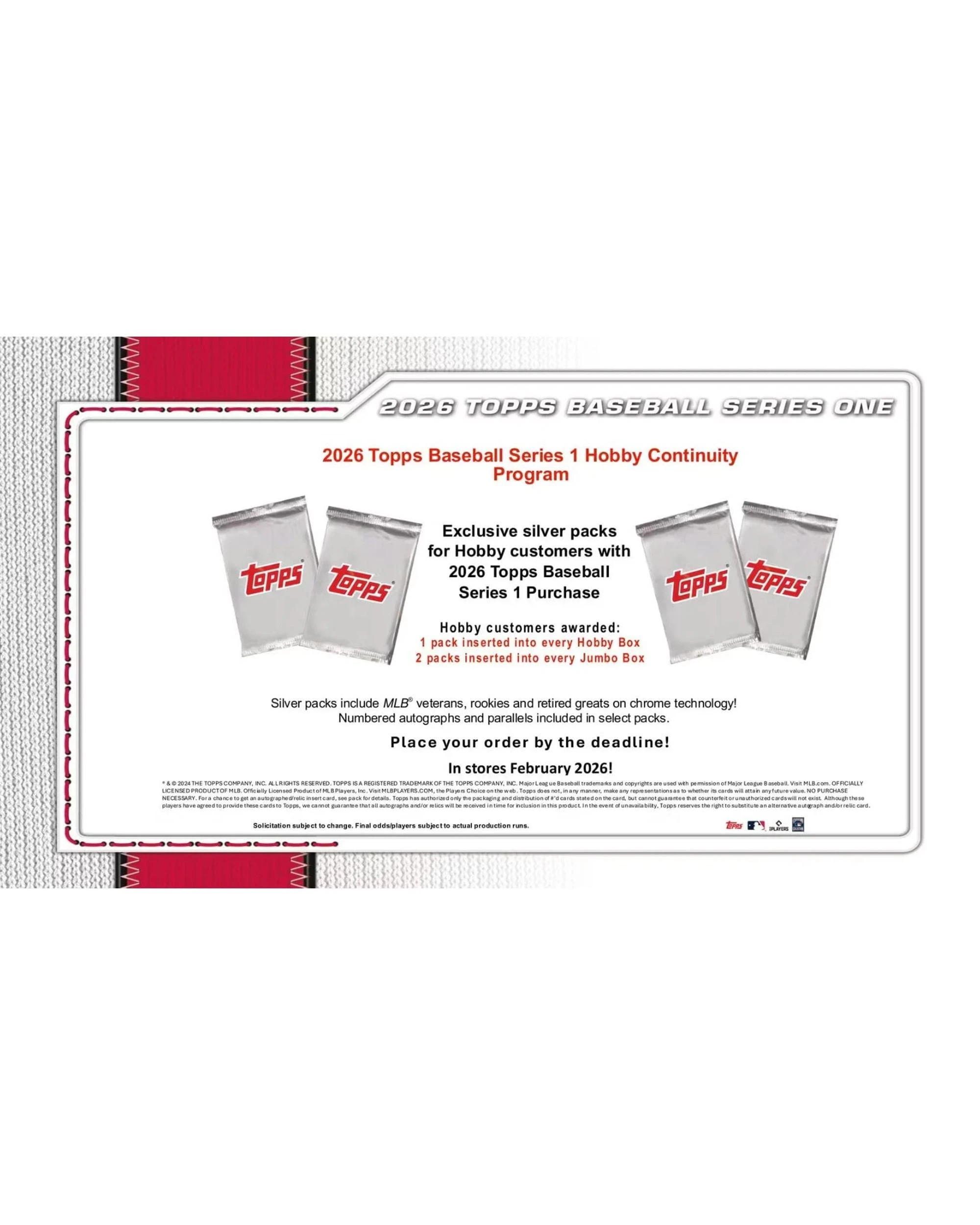 9 Topps 2026 MLB Series 1 Baseball Hobby Pack, 9 of 10