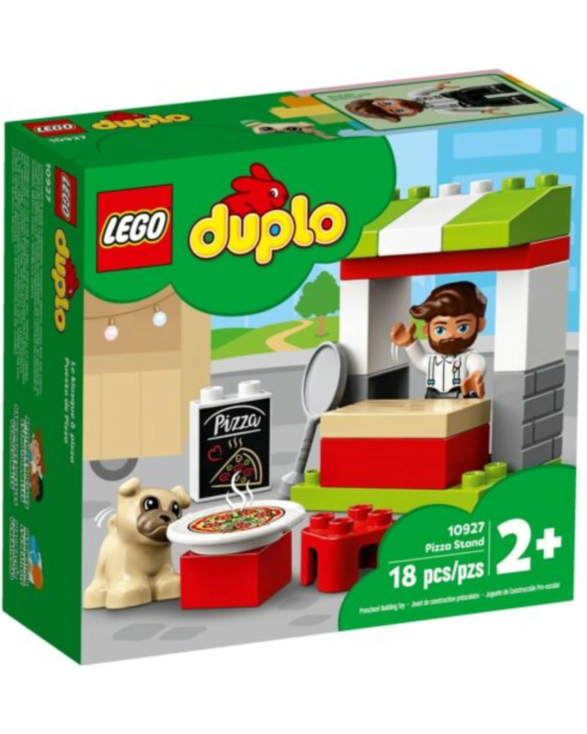 1 LEGO DUPLO 10927 Pizza Stand Pizzeria Guy Dog Toddler Food Toy, 1 of 1