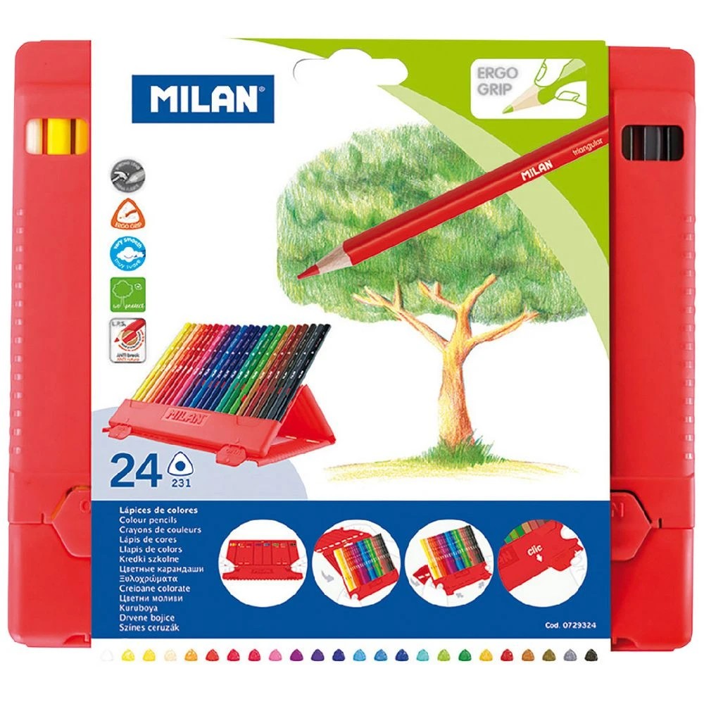 1 Milan Fibrebox Coloured Pencils 24 Pack, 1 of 3