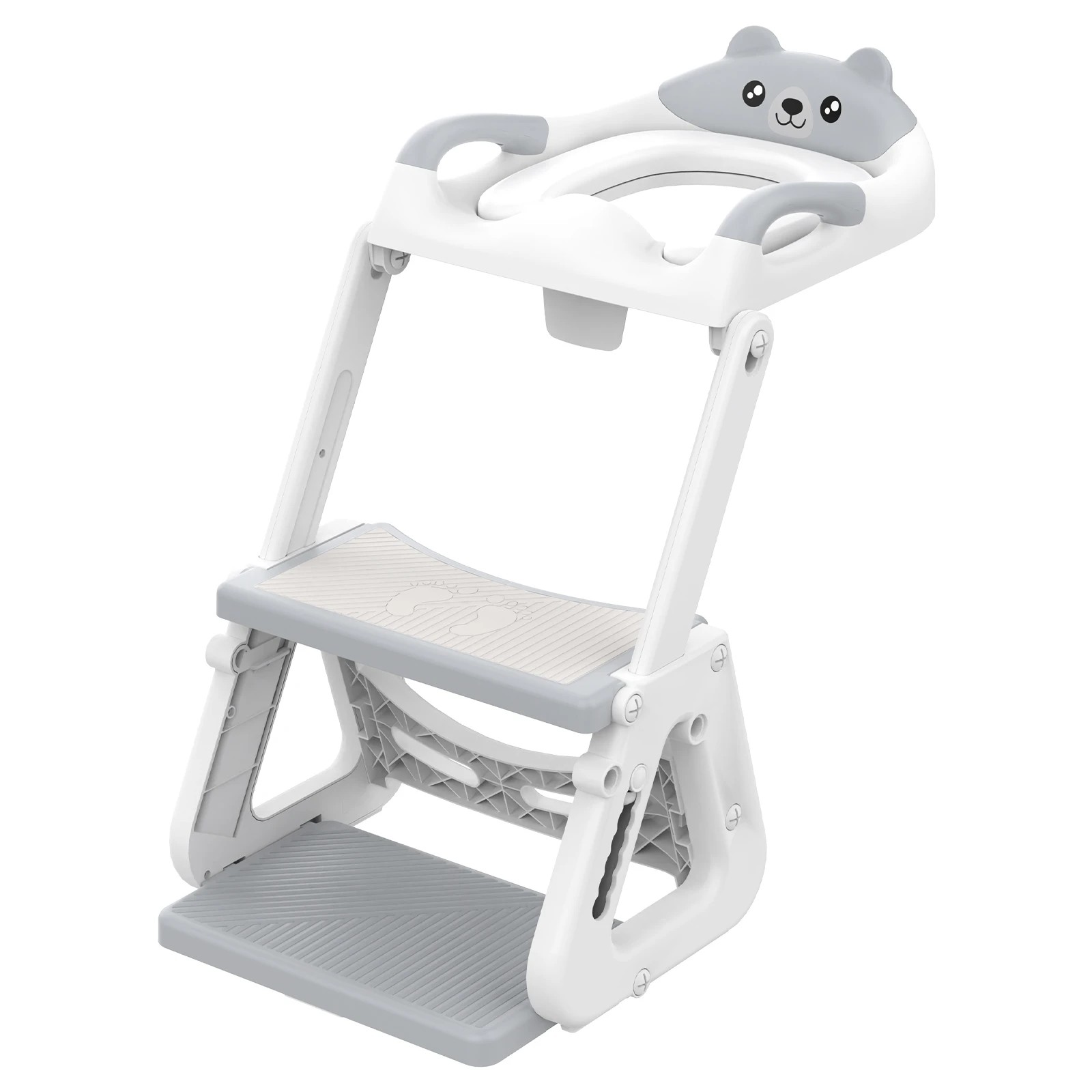 1 Advwin Foldable 2-in-1 Toddler Potty Training Seat Toddler Stool Height Adjustable Toilet Training Seat - Grey, 1 of 7