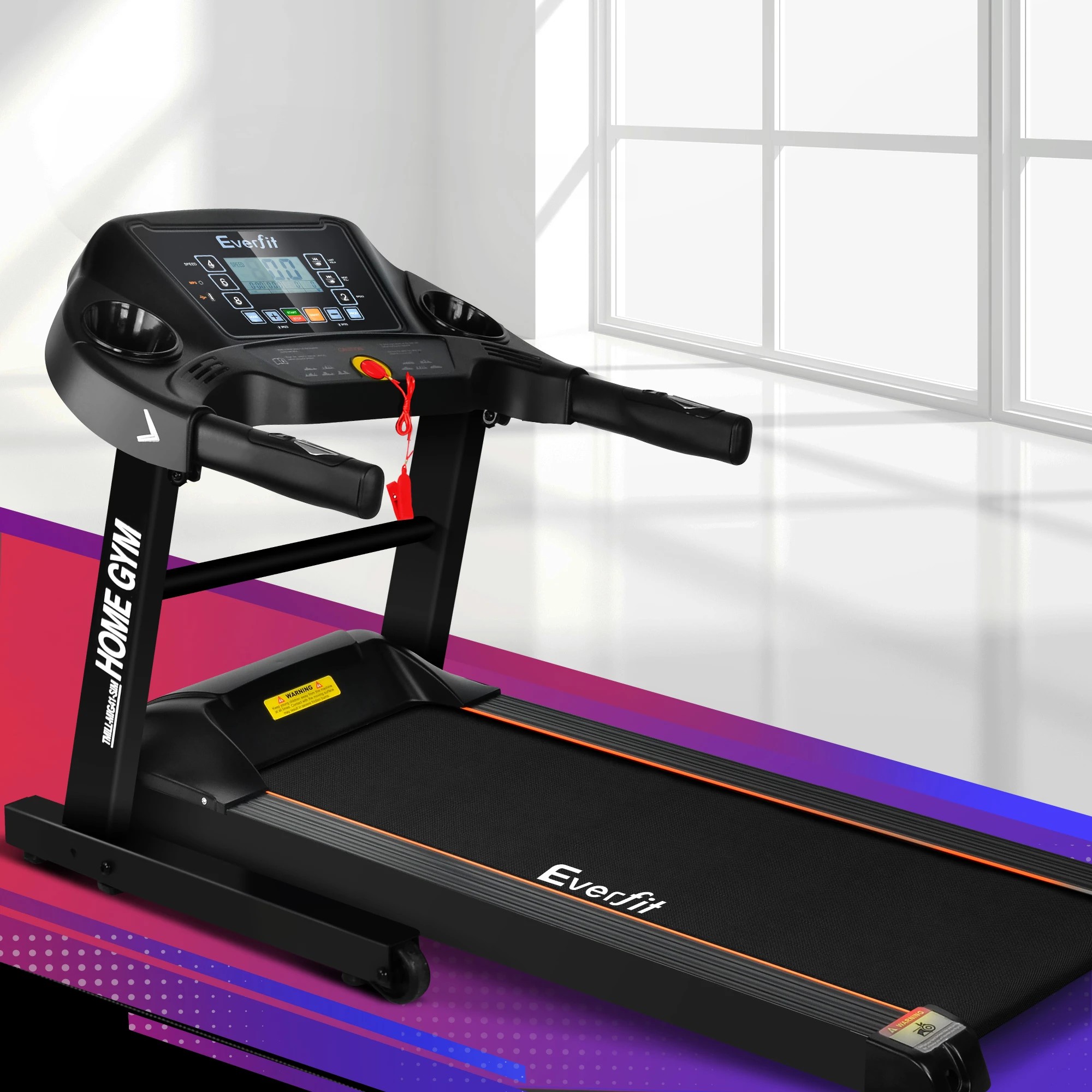 8 Everfit Treadmill Electric Home Gym Fitness Exercise Machine Foldable - Black, 8 of 8