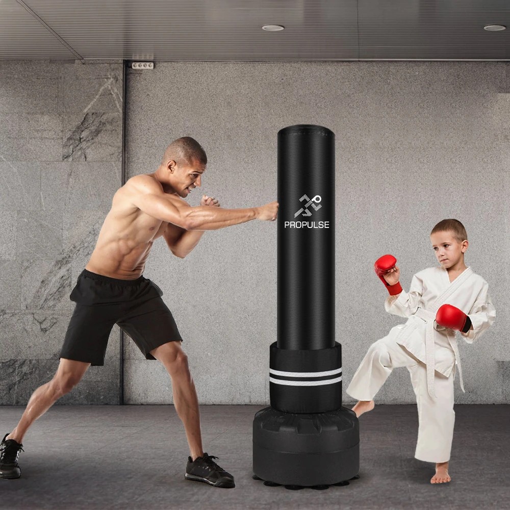 3 Propulse Boxing Punching Bag Free Standing Speed Bag Adults Kick Training 170cm - Black, 3 of 3
