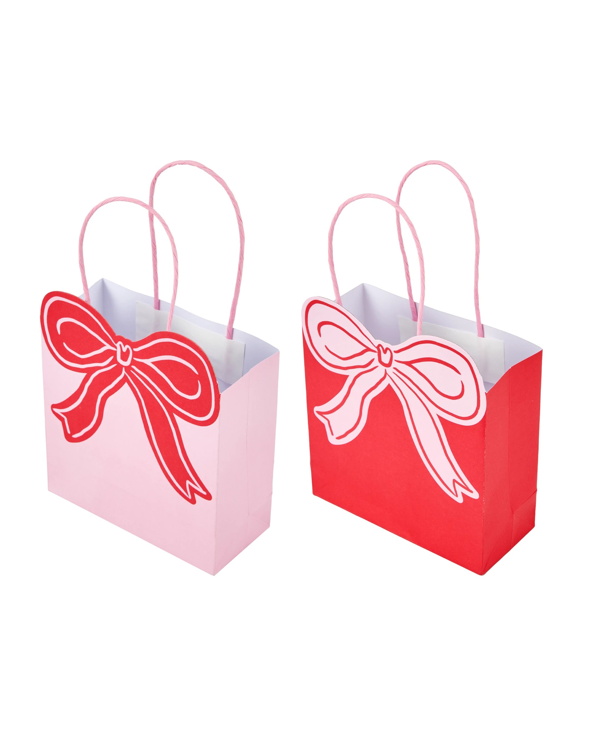 2 8 Piece Pink and Red Bow Shaped Loot Bag, 2 of 6