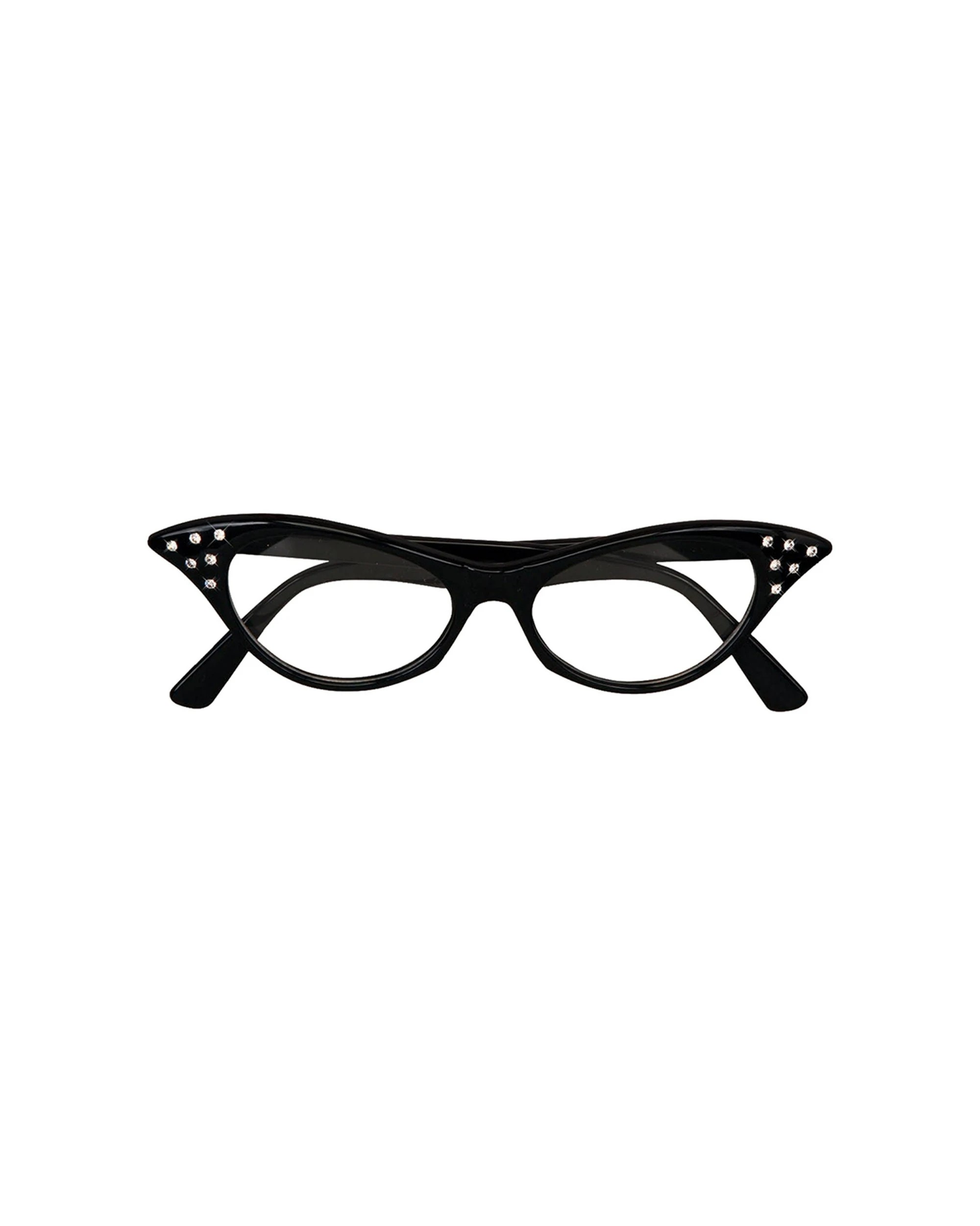 1 Rubies 50s Style Cat Eye Glasses Grease Fashion Costume - Black, 1 of 1