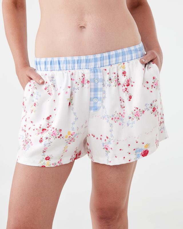 Boyfriend Contrast Waistband Flannel Sh