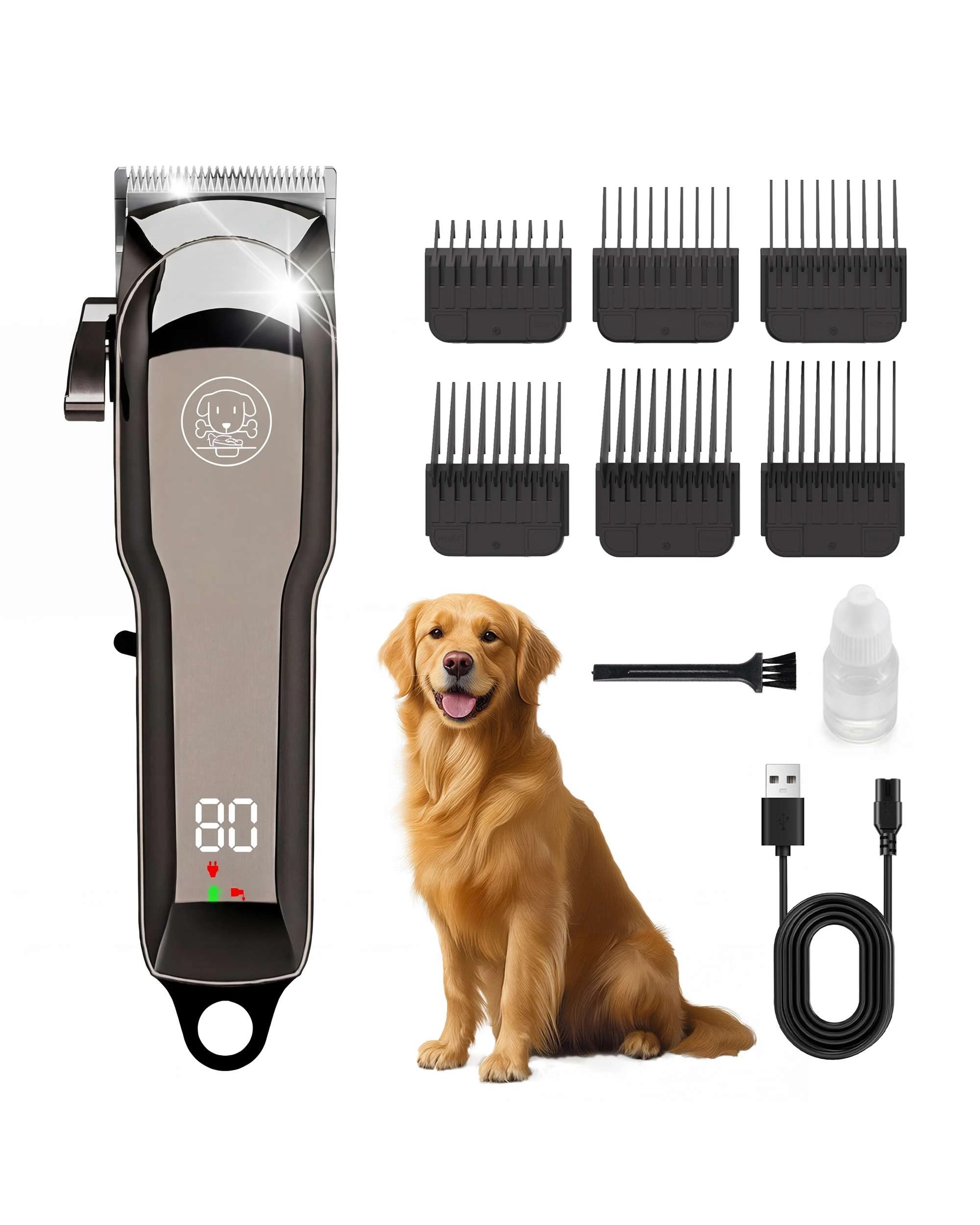 1 Advwin Dog Clippers for Grooming Cordless Pet Shaver Pet Clipper Trimmer, 1 of 9
