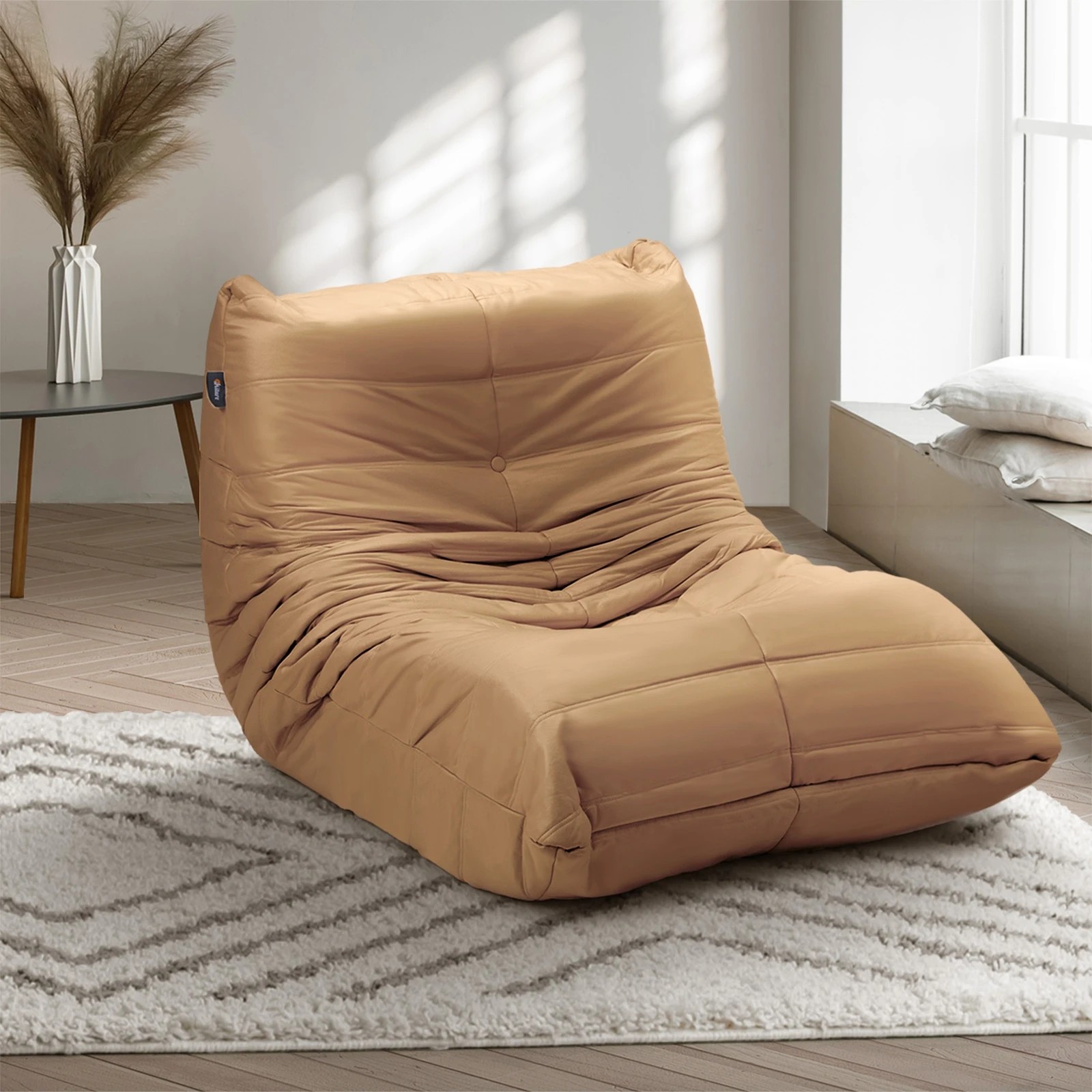 4 Oikiture Floor Sofa Accent Chair Lazy Couch Lounge - Brown, 4 of 10