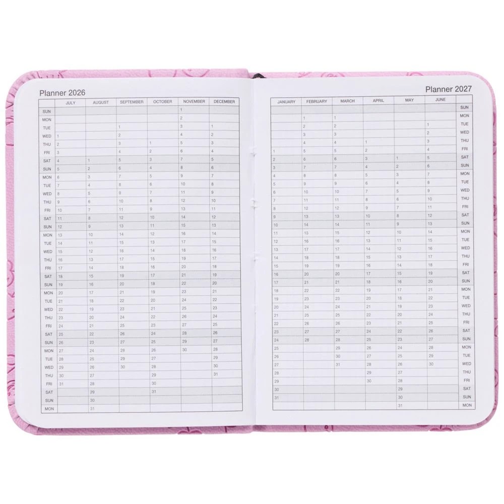 4 J.Burrows A7 Week-To-View Embossed Diary FY26/27 Pink, 4 of 6